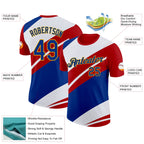 Custom Red Royal Gold-White France Performance T-Shirt