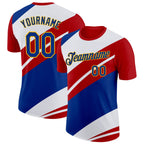 Custom Red Royal Gold-White France Performance T-Shirt