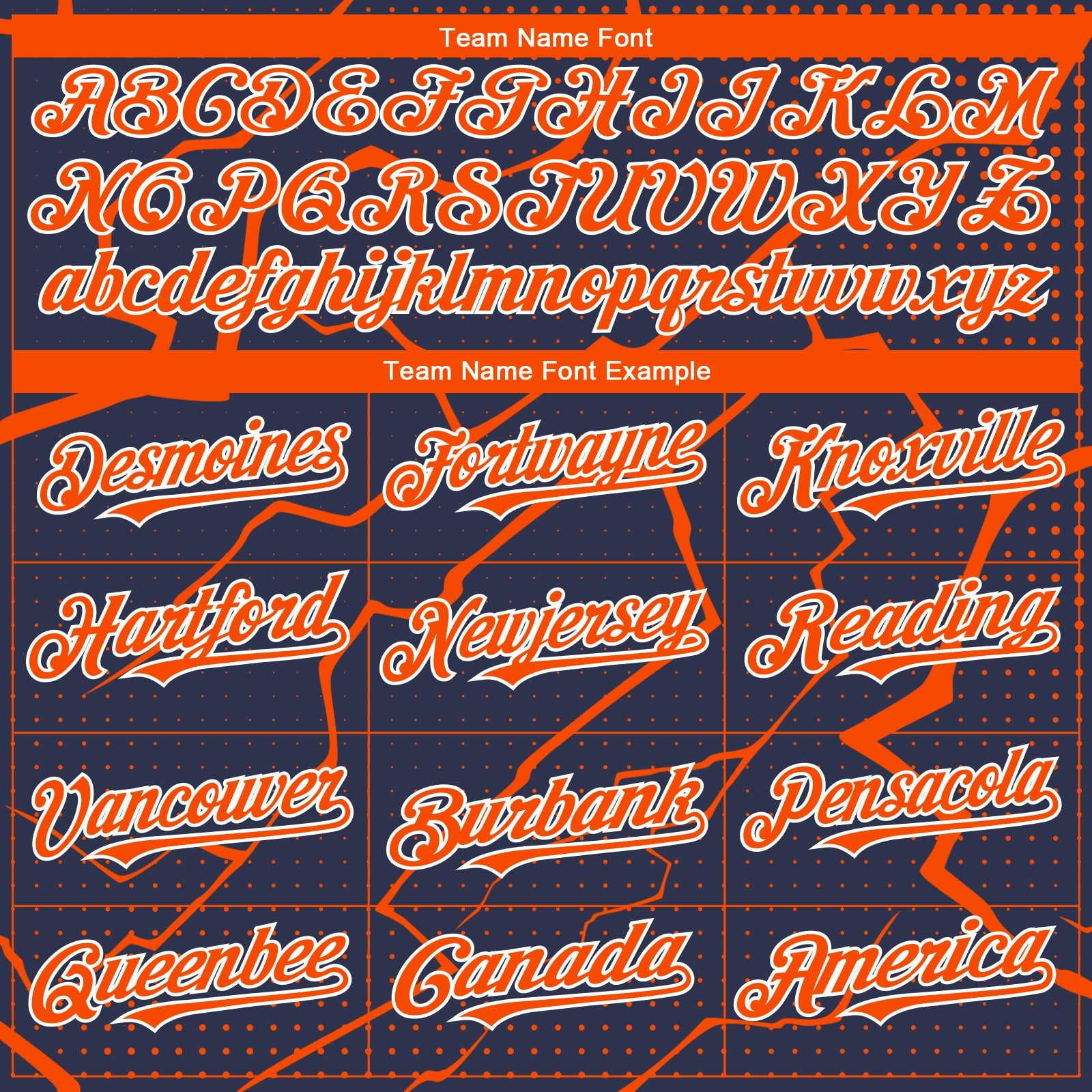 Custom Navy Orange-White 3D Pattern Design Lightning Polka Dot Authentic Baseball Jersey