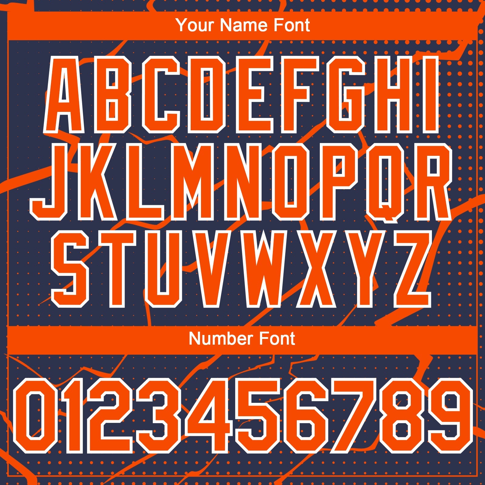 Custom Navy Orange-White 3D Pattern Design Lightning Polka Dot Authentic Baseball Jersey