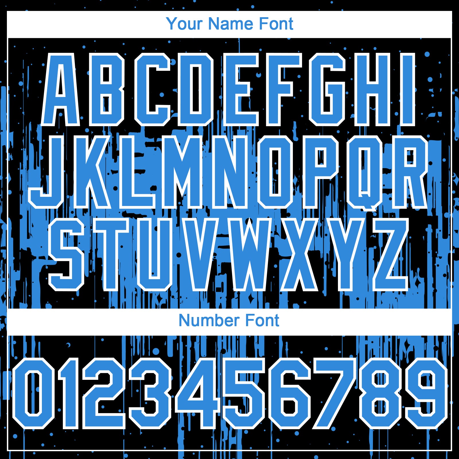 Custom Black Powder Blue-White 3D Pattern Design Dripping Splatter Paint Authentic Baseball Jersey