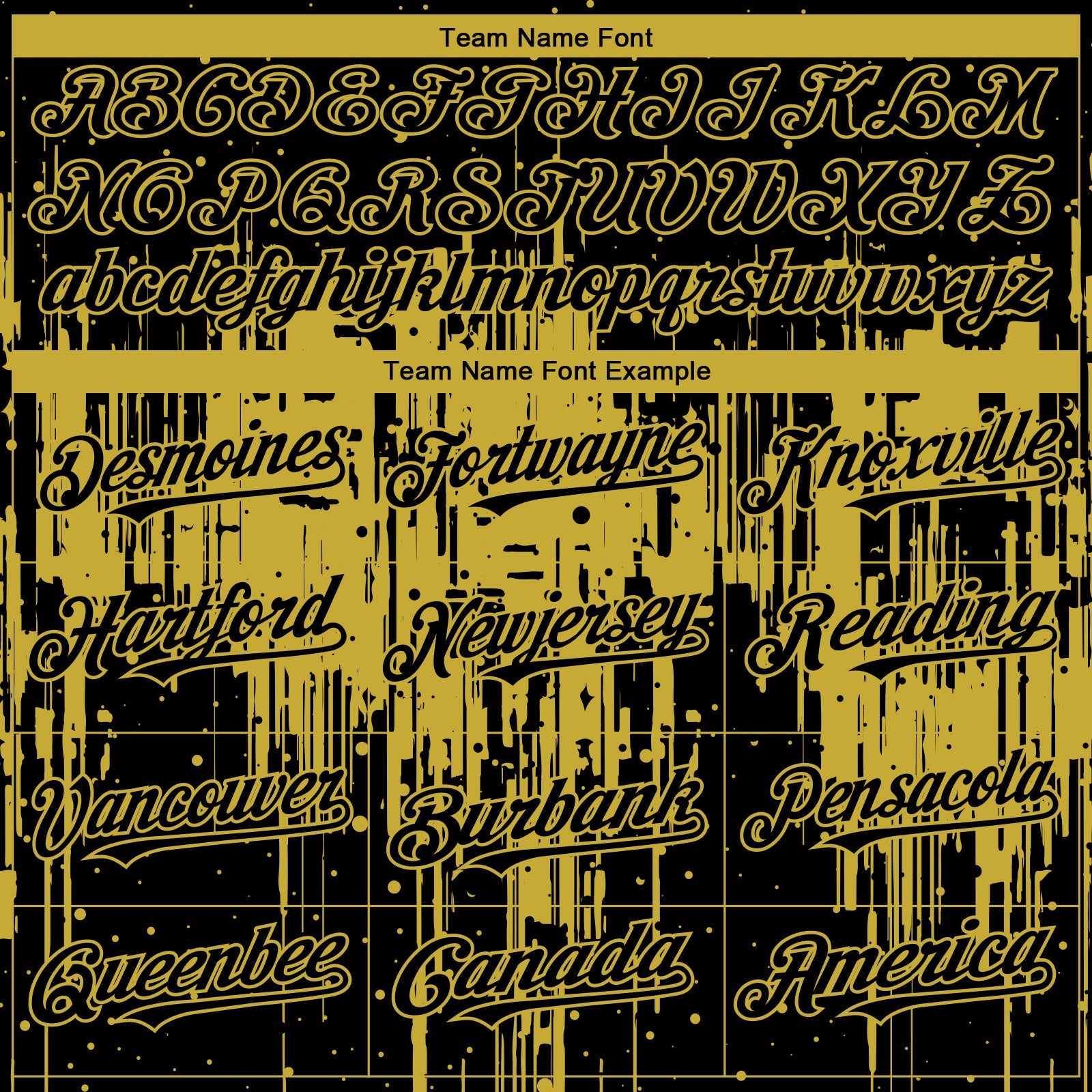 Custom Black Old Gold 3D Pattern Design Dripping Splatter Paint Authentic Baseball Jersey