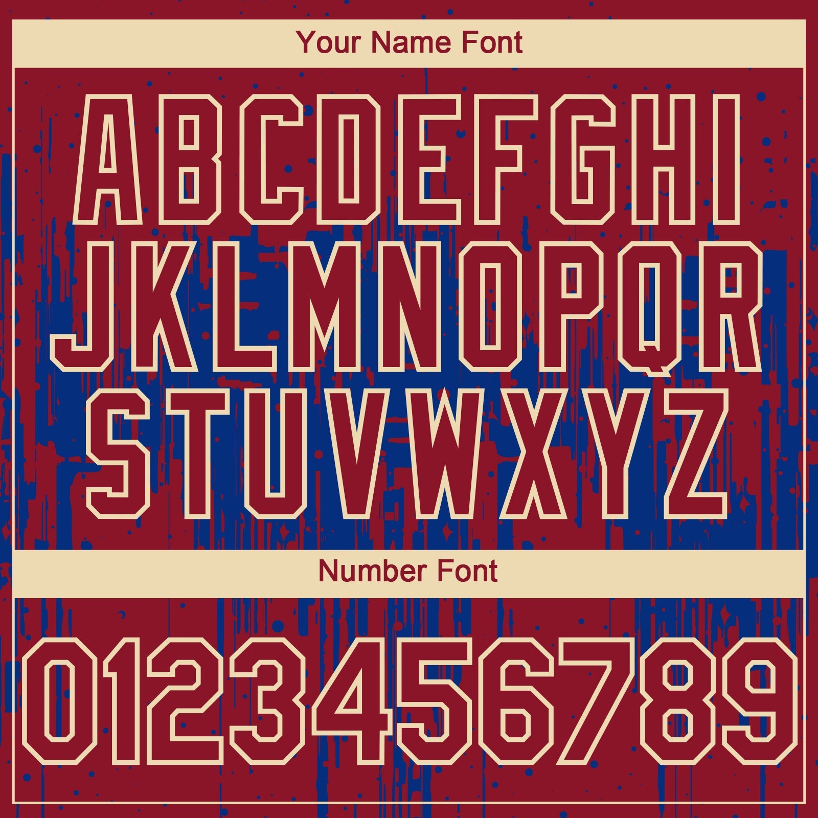 Custom Crimson Cream-Royal 3D Pattern Design Dripping Splatter Paint Authentic Baseball Jersey