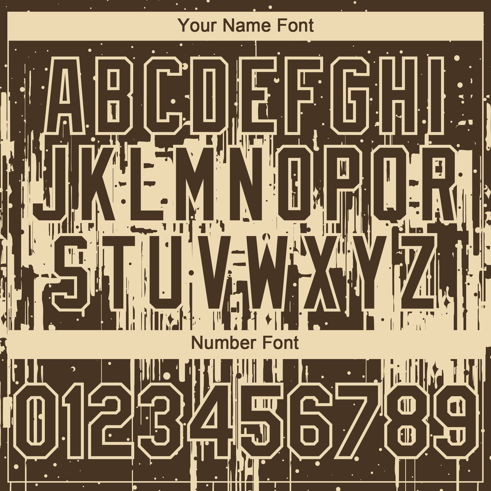 Custom Brown Cream 3D Pattern Design Dripping Splatter Paint Authentic Baseball Jersey