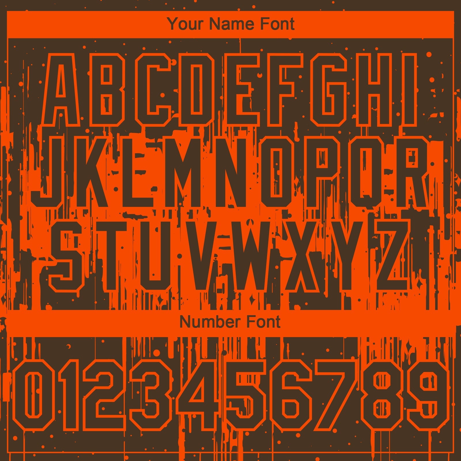 Custom Brown Orange 3D Pattern Design Dripping Splatter Paint Authentic Baseball Jersey