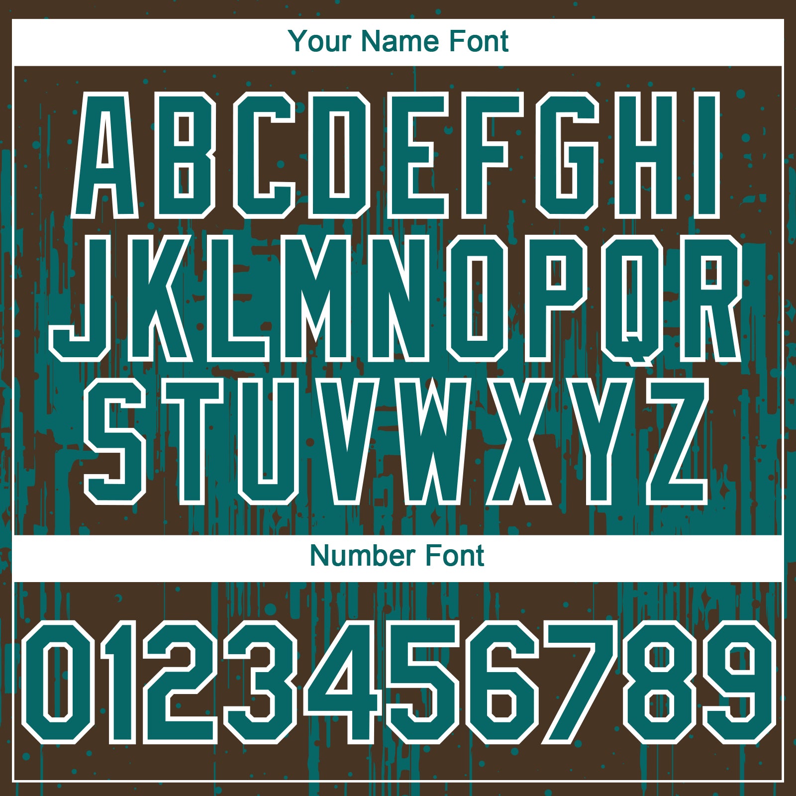 Custom Brown Teal-White 3D Pattern Design Dripping Splatter Paint Authentic Baseball Jersey