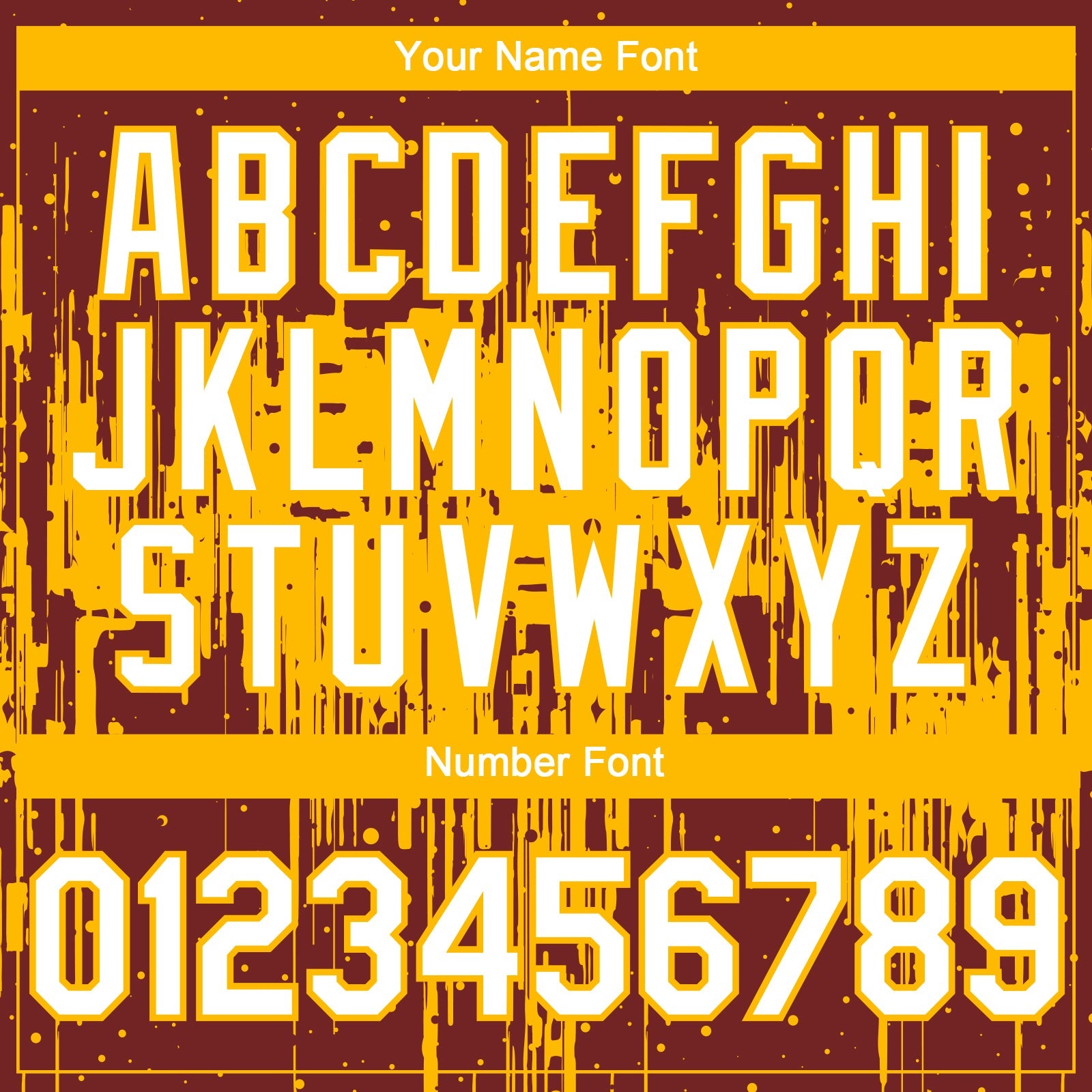 Custom Burgundy White-Gold 3D Pattern Design Dripping Splatter Paint Authentic Baseball Jersey