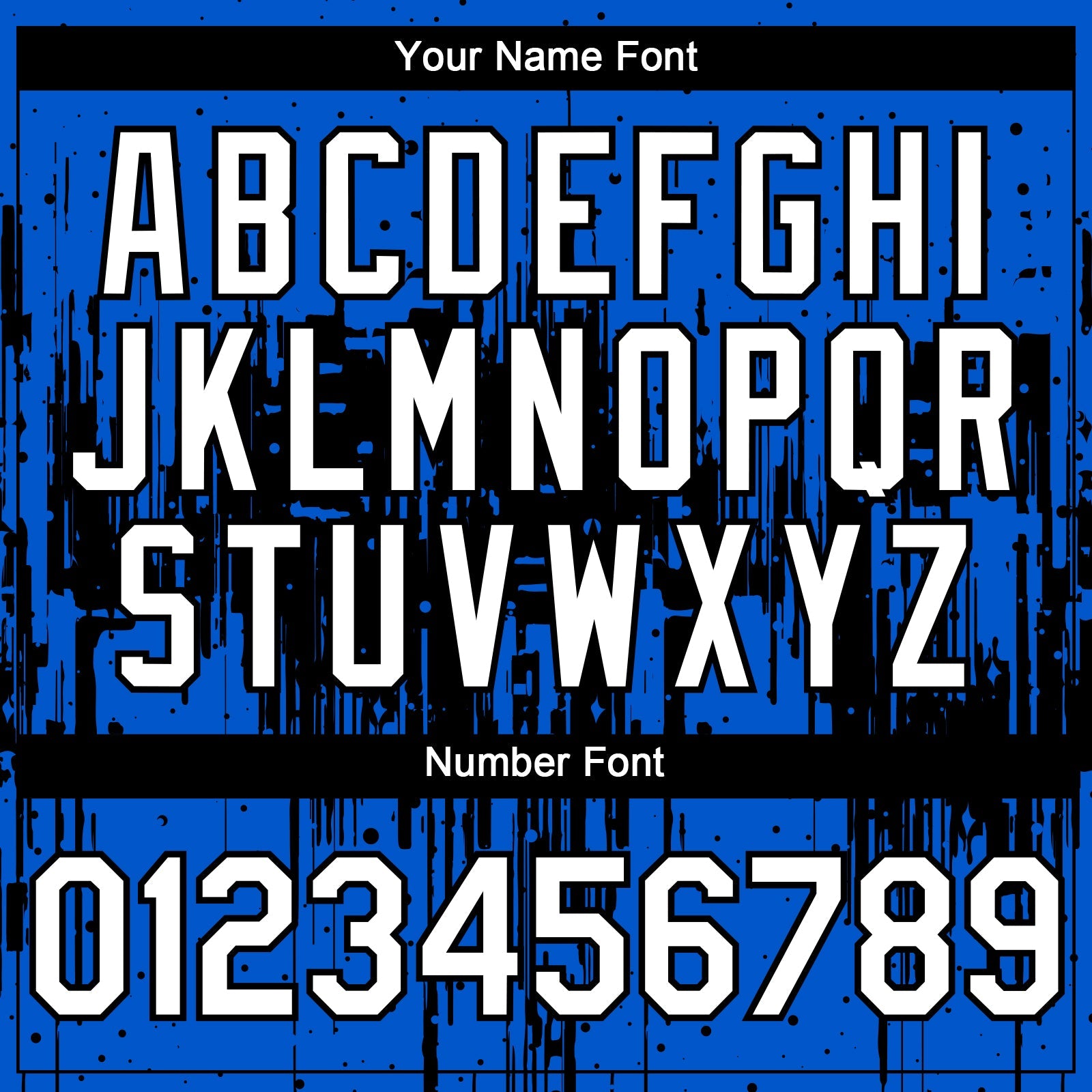 Custom Thunder Blue White-Black 3D Pattern Design Dripping Splatter Paint Authentic Baseball Jersey