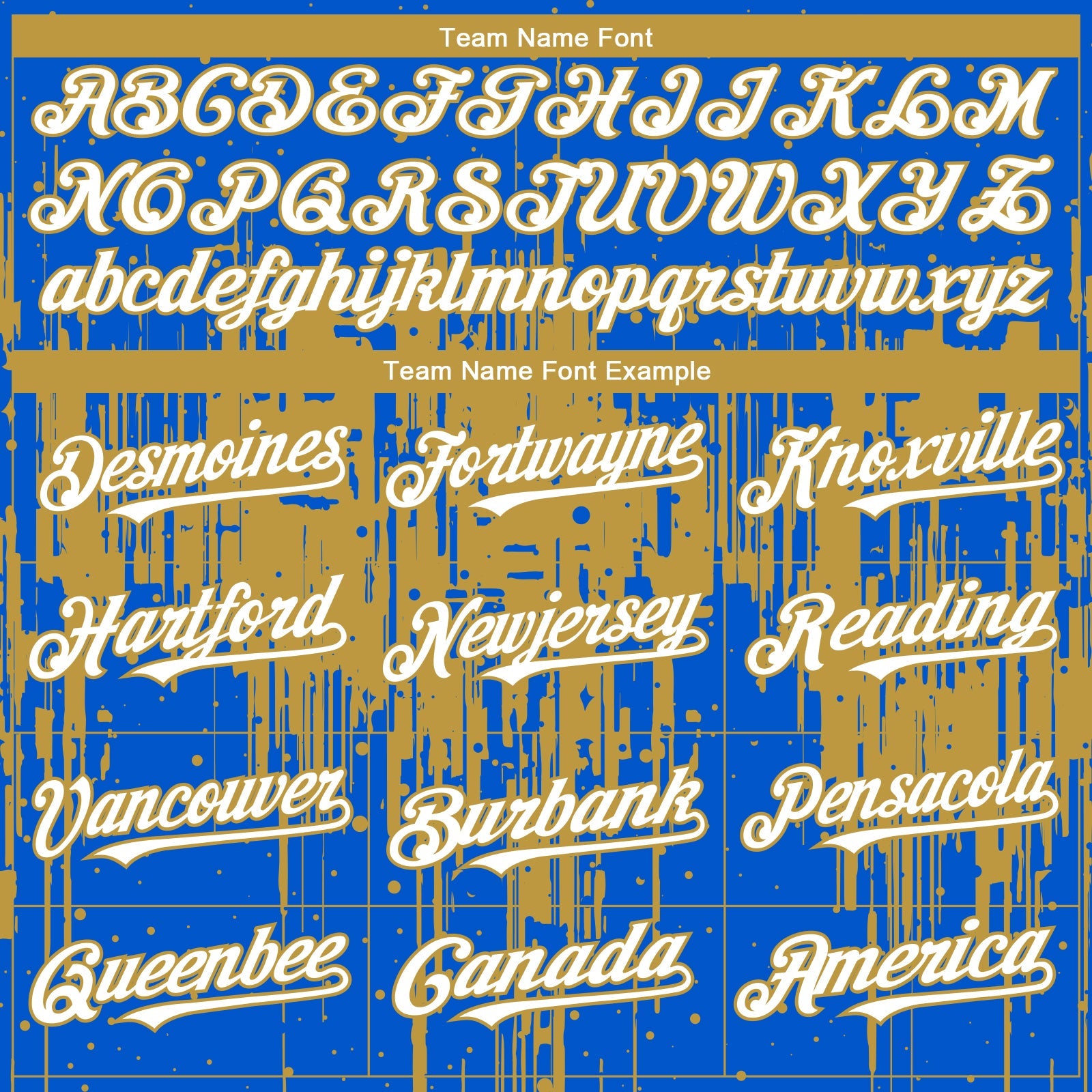 Custom Thunder Blue White-Old Gold 3D Pattern Design Dripping Splatter Paint Authentic Baseball Jersey