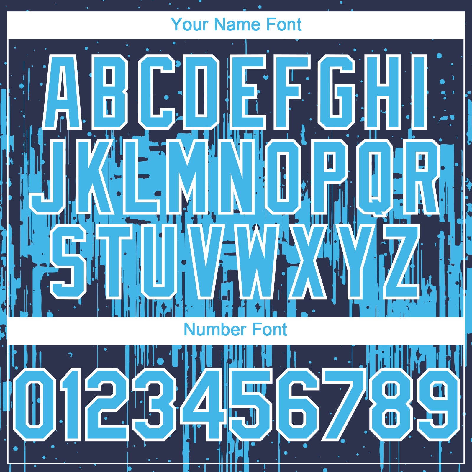 Custom Navy Sky Blue-White 3D Pattern Design Dripping Splatter Paint Authentic Baseball Jersey