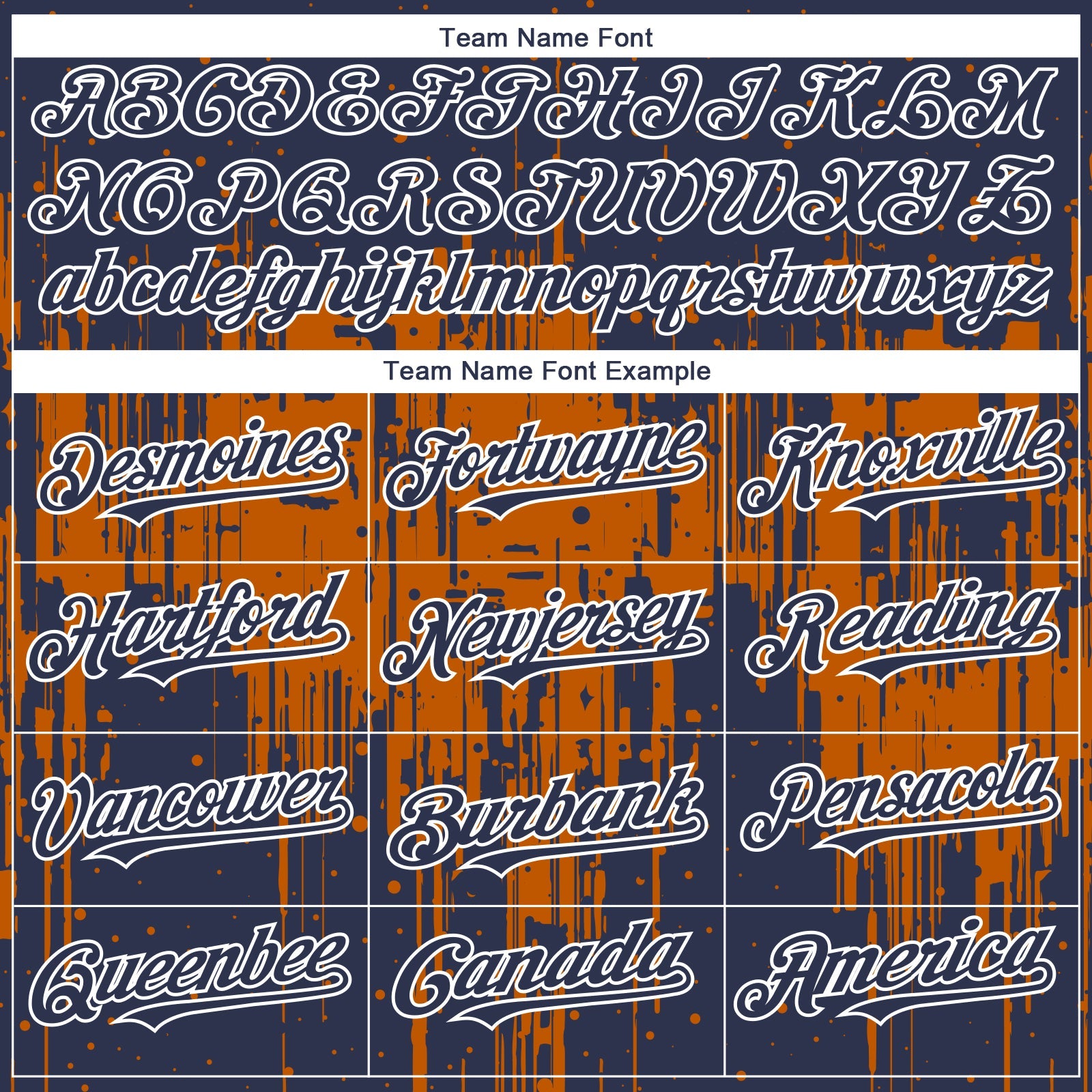 Custom Navy White-Bay Orange 3D Pattern Design Dripping Splatter Paint Authentic Baseball Jersey