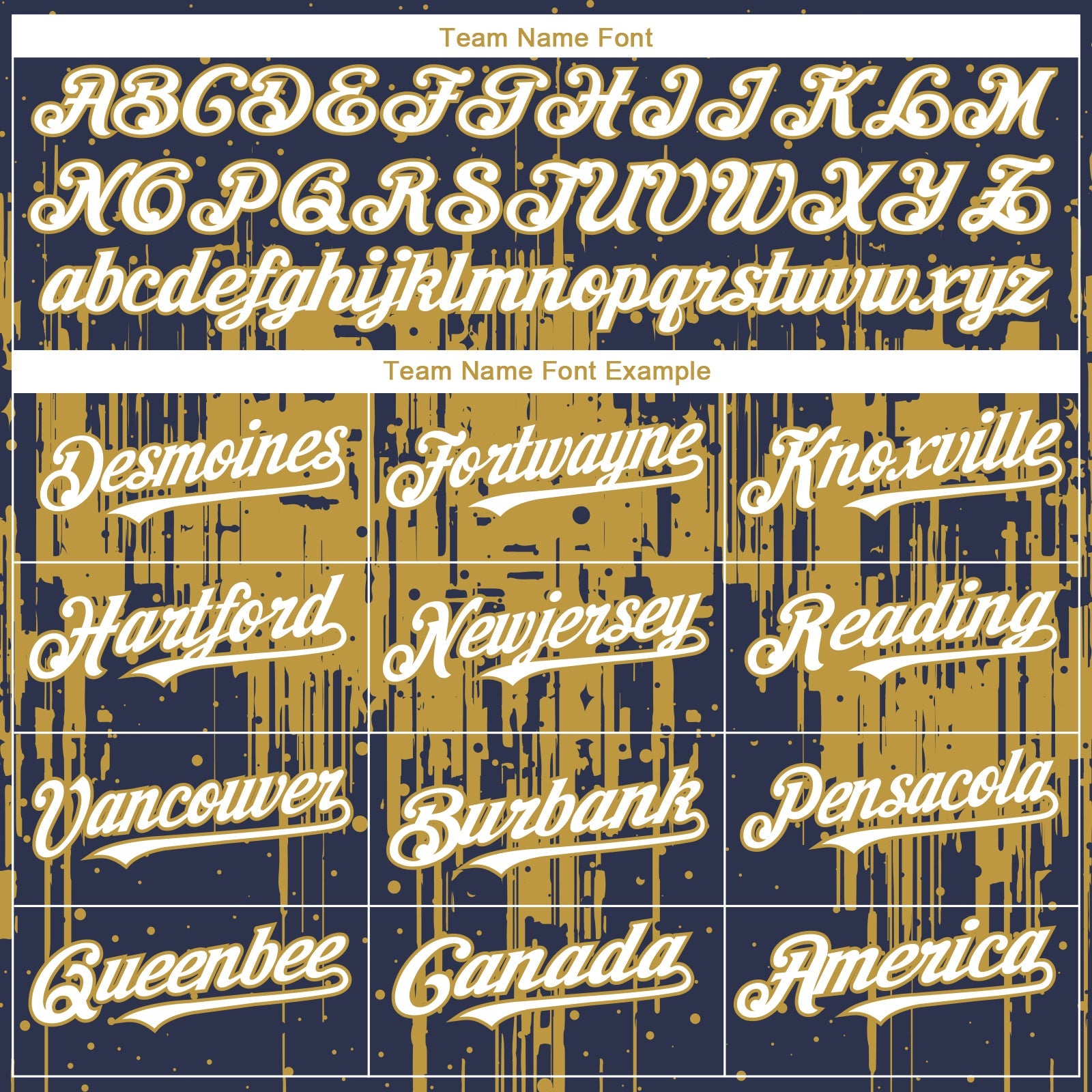 Custom Navy White-Old Gold 3D Pattern Design Dripping Splatter Paint Authentic Baseball Jersey