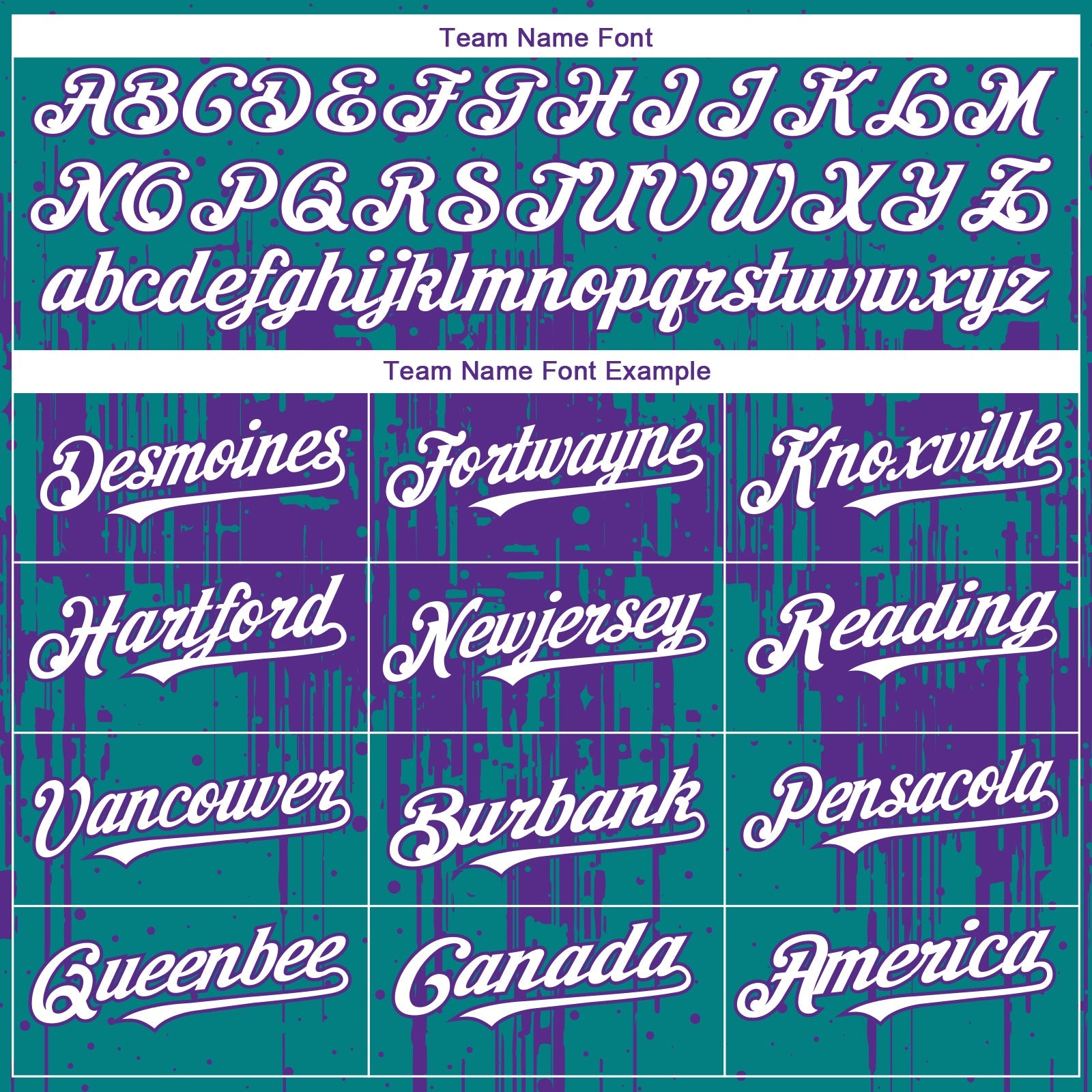 Custom Teal White-Purple 3D Pattern Design Dripping Splatter Paint Authentic Baseball Jersey