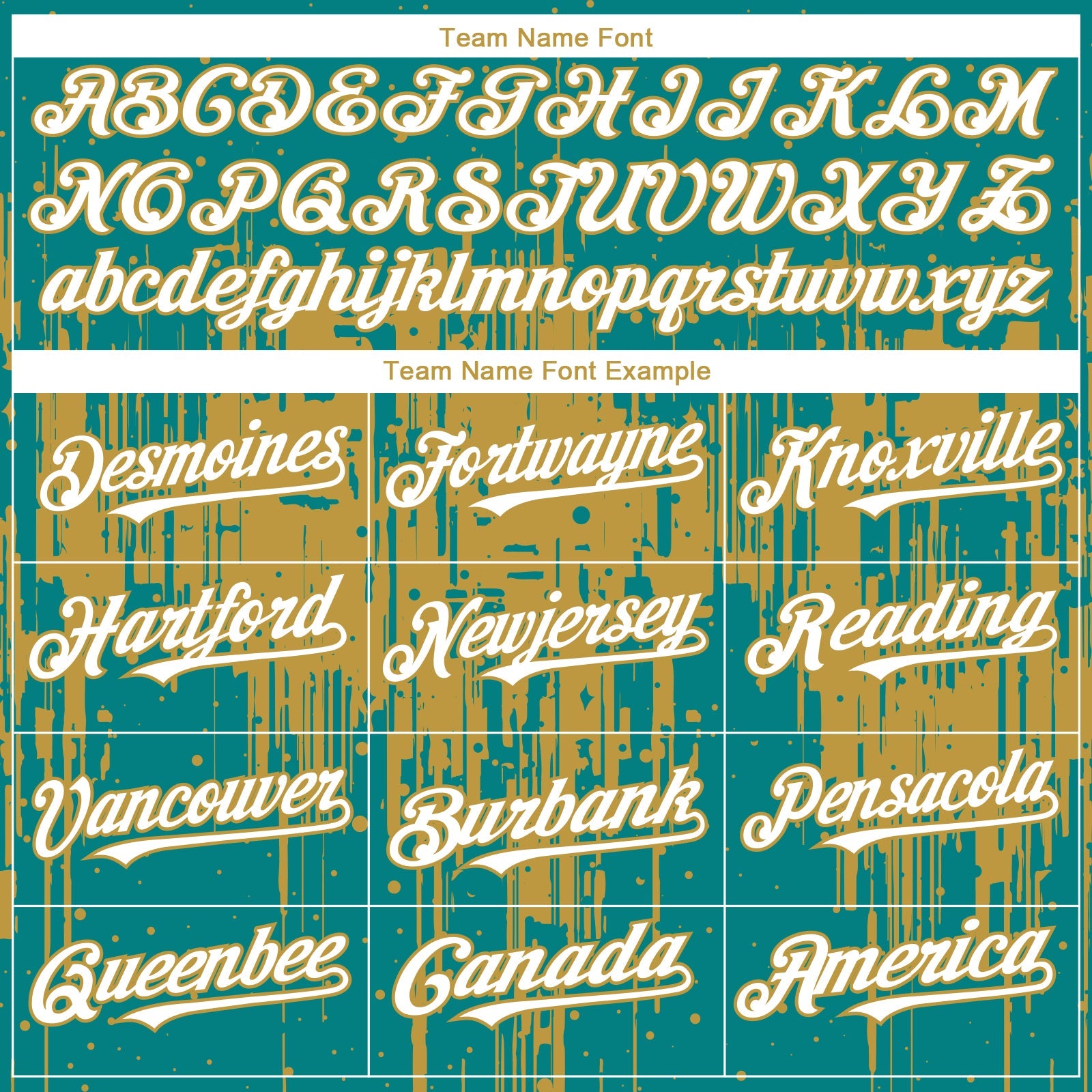 Custom Teal White-Old Gold 3D Pattern Design Dripping Splatter Paint Authentic Baseball Jersey