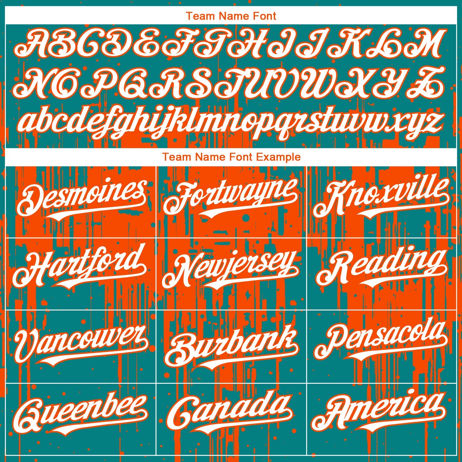 Custom Teal White-Orange 3D Pattern Design Dripping Splatter Paint Authentic Baseball Jersey