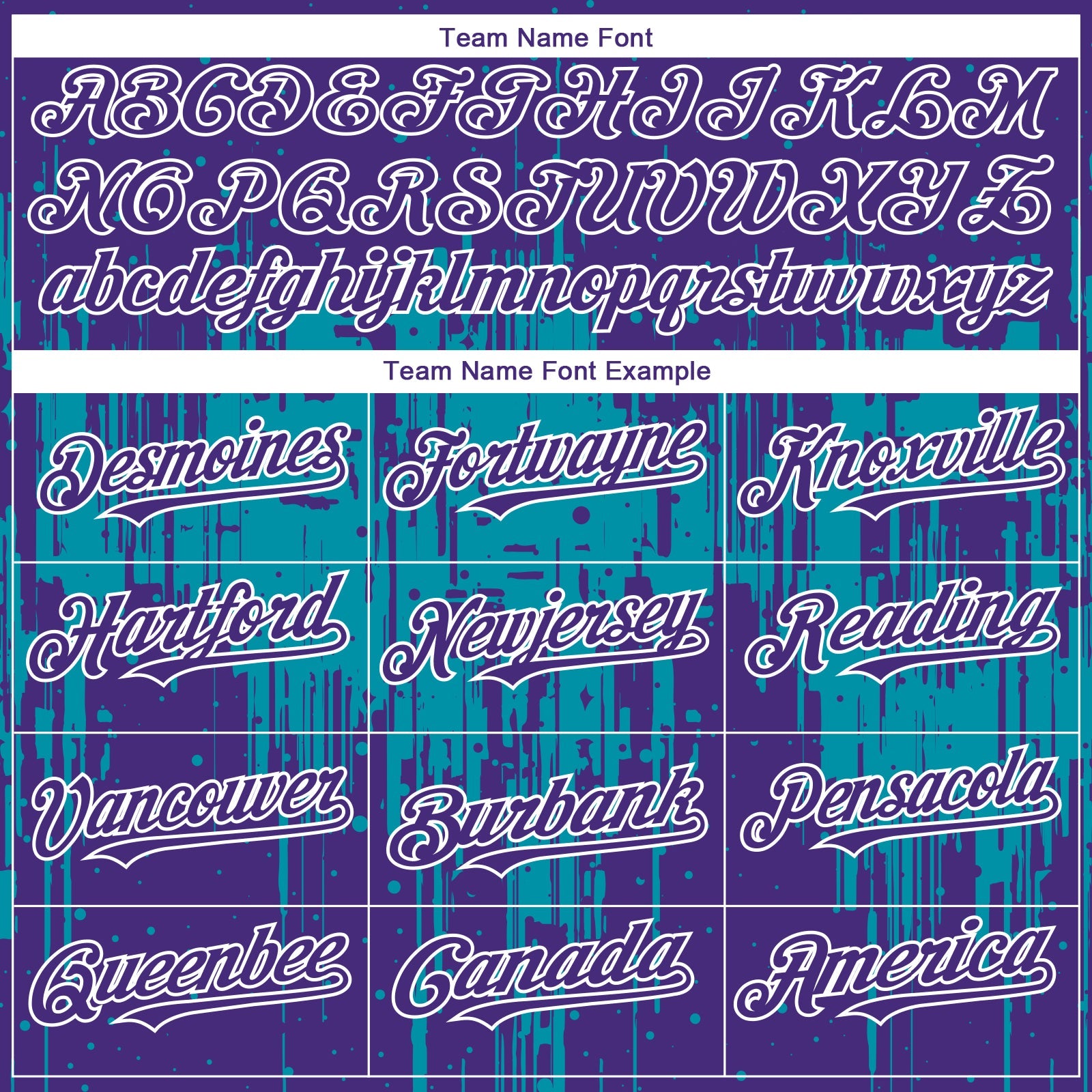 Custom Purple White-Teal 3D Pattern Design Dripping Splatter Paint Authentic Baseball Jersey