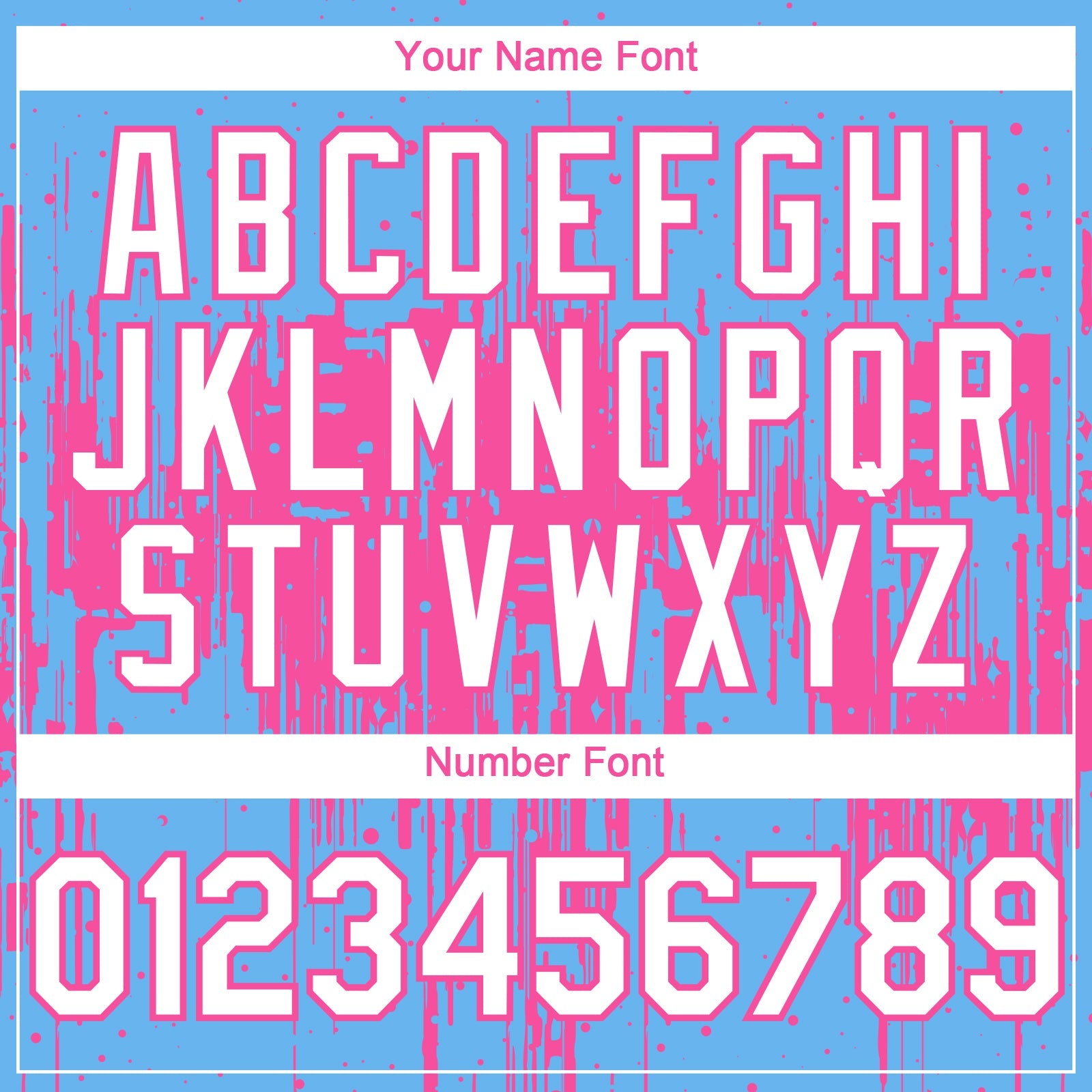 Custom Sky Blue White-Pink 3D Pattern Design Dripping Splatter Paint Authentic Baseball Jersey