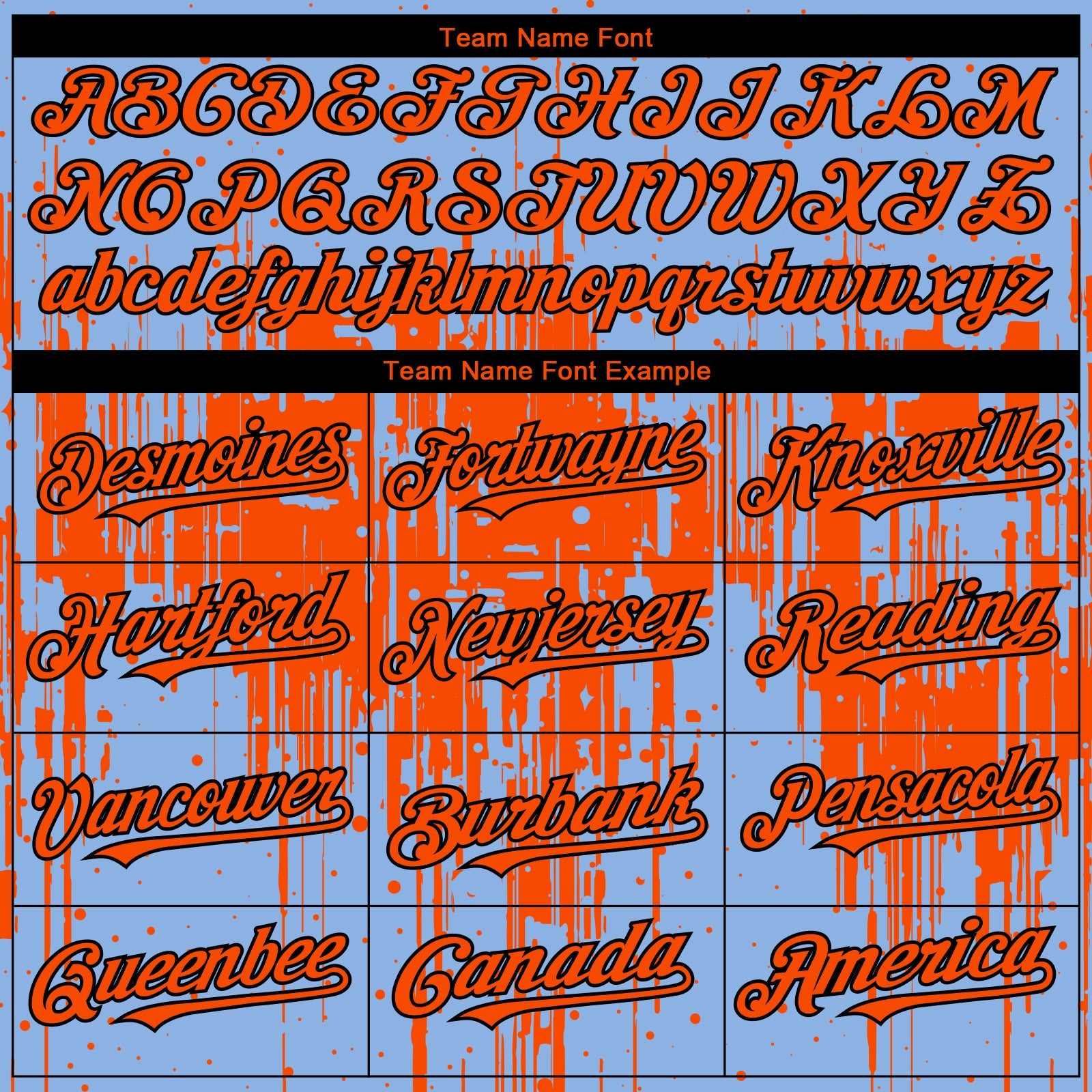 Custom Light Blue Orange-Black 3D Pattern Design Dripping Splatter Paint Authentic Baseball Jersey