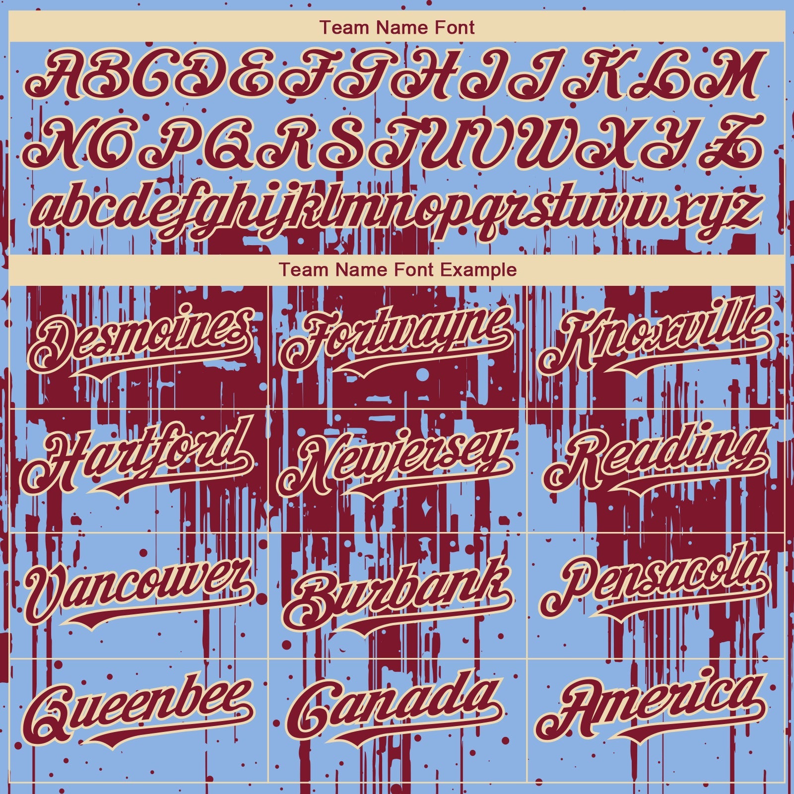 Custom Light Blue Crimson-Cream 3D Pattern Design Dripping Splatter Paint Authentic Baseball Jersey