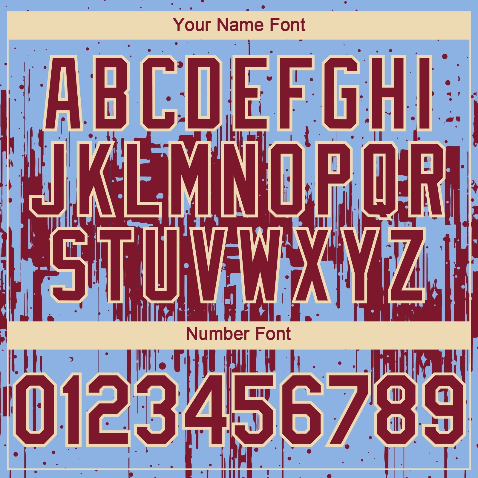 Custom Light Blue Crimson-Cream 3D Pattern Design Dripping Splatter Paint Authentic Baseball Jersey