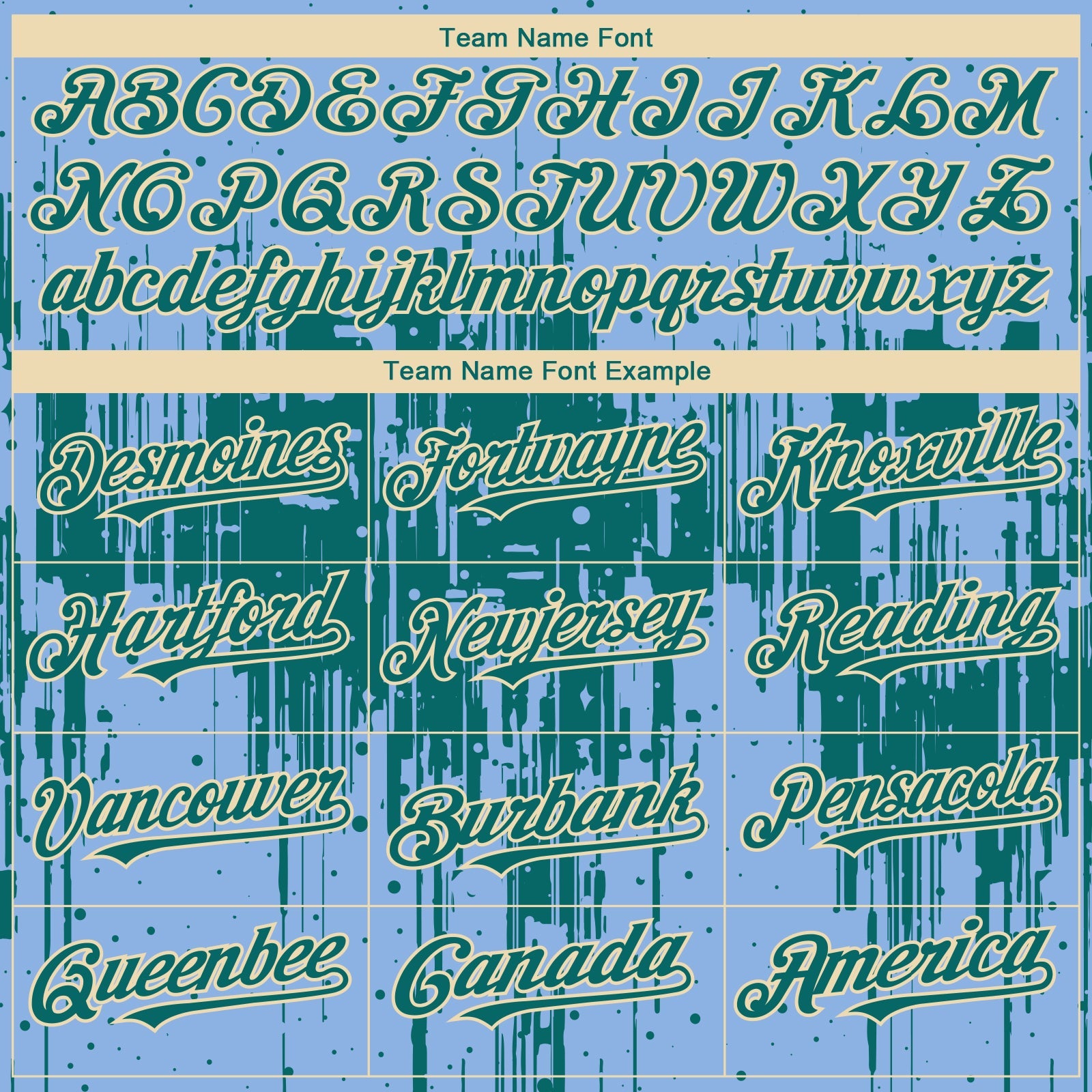 Custom Light Blue Teal-Cream 3D Pattern Design Dripping Splatter Paint Authentic Baseball Jersey