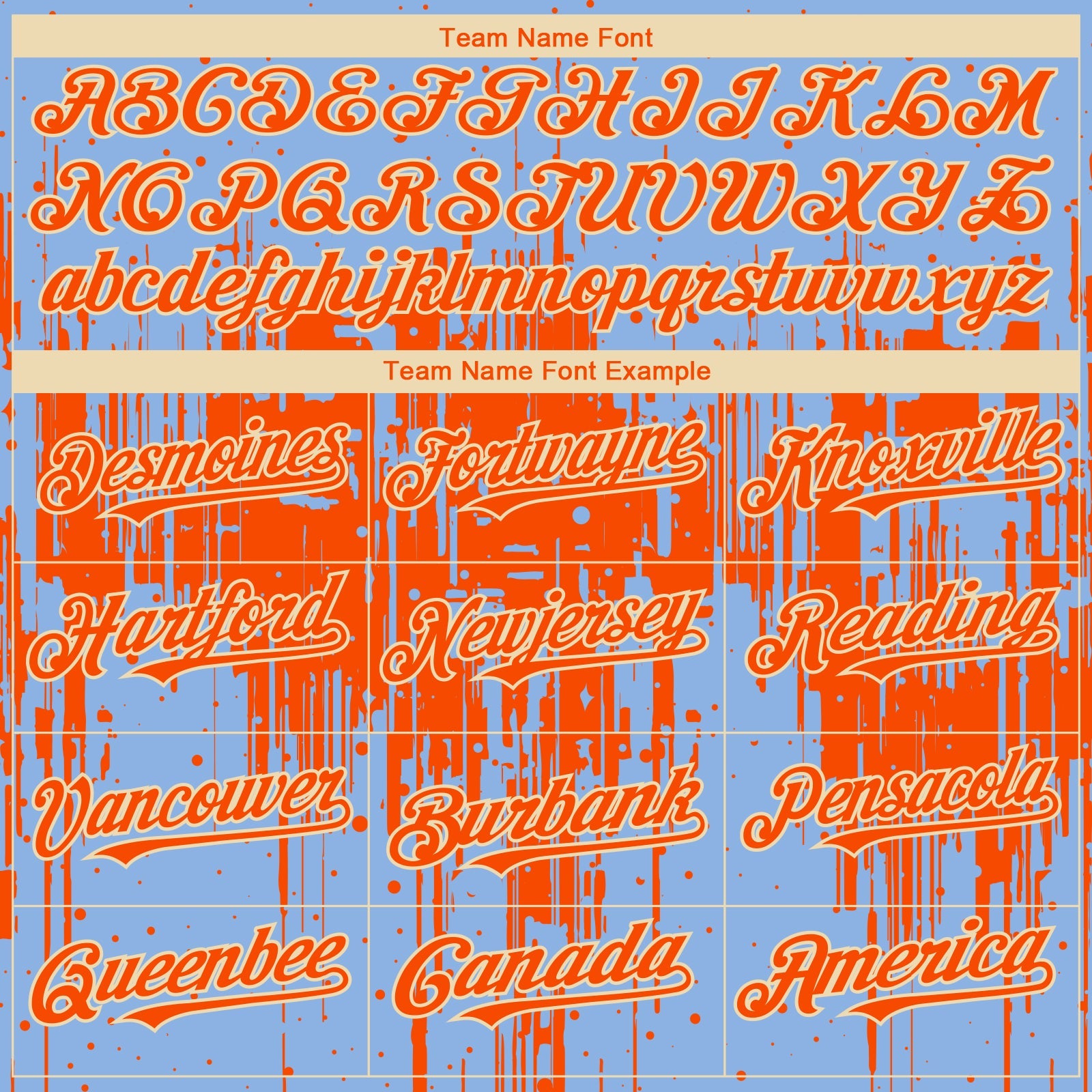 Custom Light Blue Orange-Cream 3D Pattern Design Dripping Splatter Paint Authentic Baseball Jersey