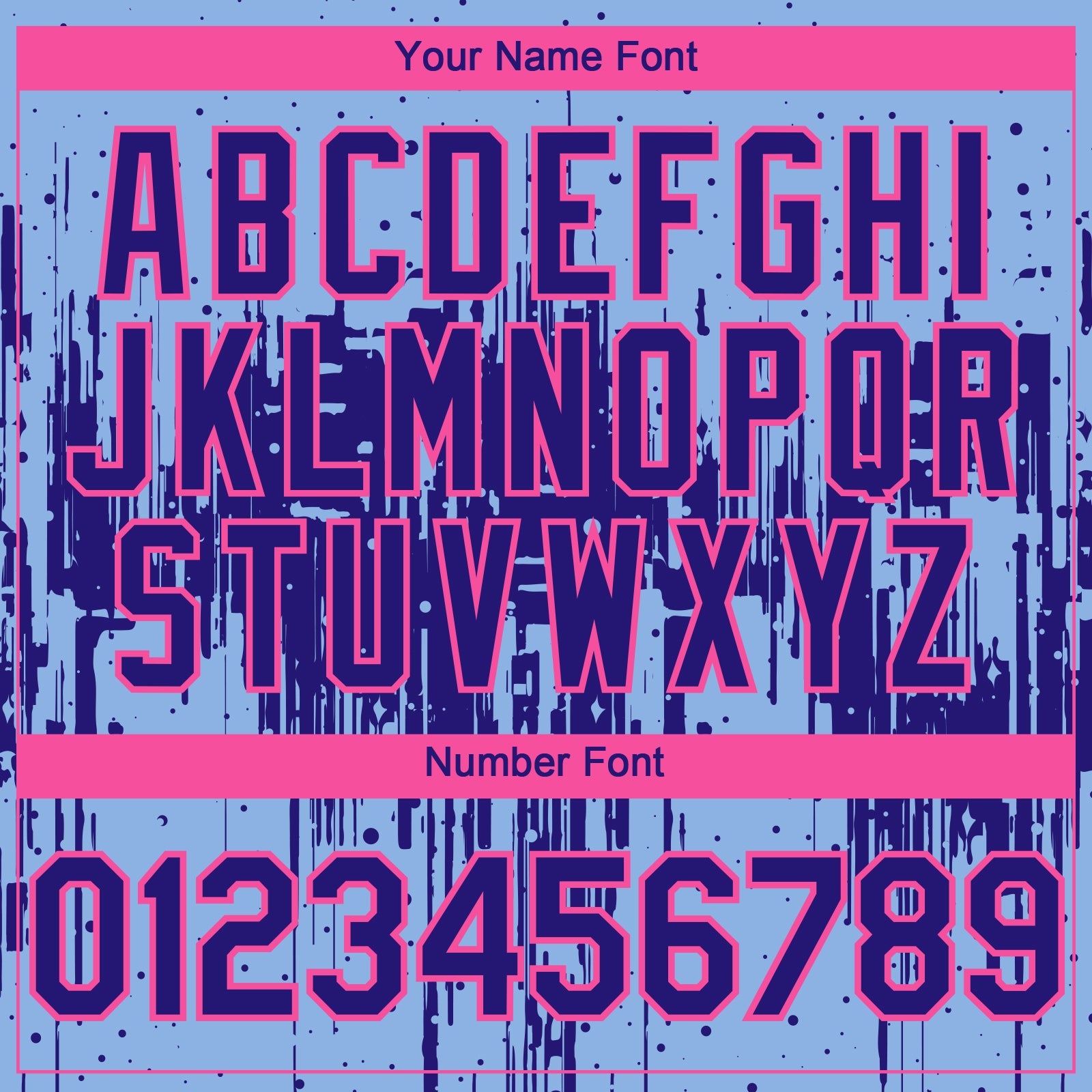 Custom Light Blue Dark Purple-Pink 3D Pattern Design Dripping Splatter Paint Authentic Baseball Jersey