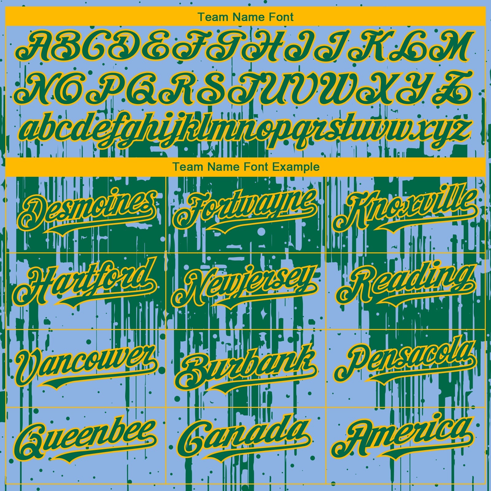 Custom Light Blue Kelly Green-Gold 3D Pattern Design Dripping Splatter Paint Authentic Baseball Jersey