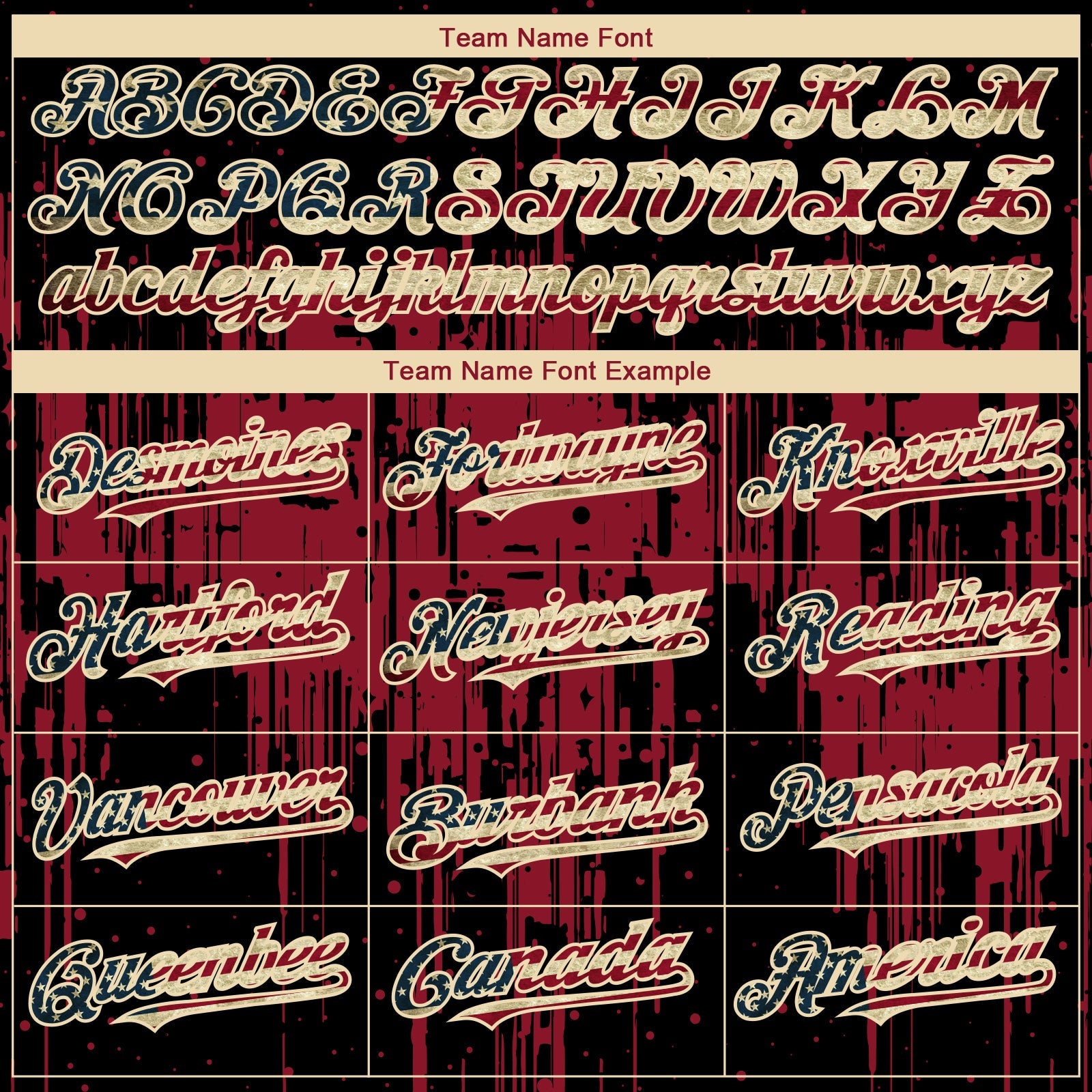 Custom Black Vintage USA Flag Cream-Crimson 3D Pattern Design Dripping Splatter Paint Authentic Baseball Jersey