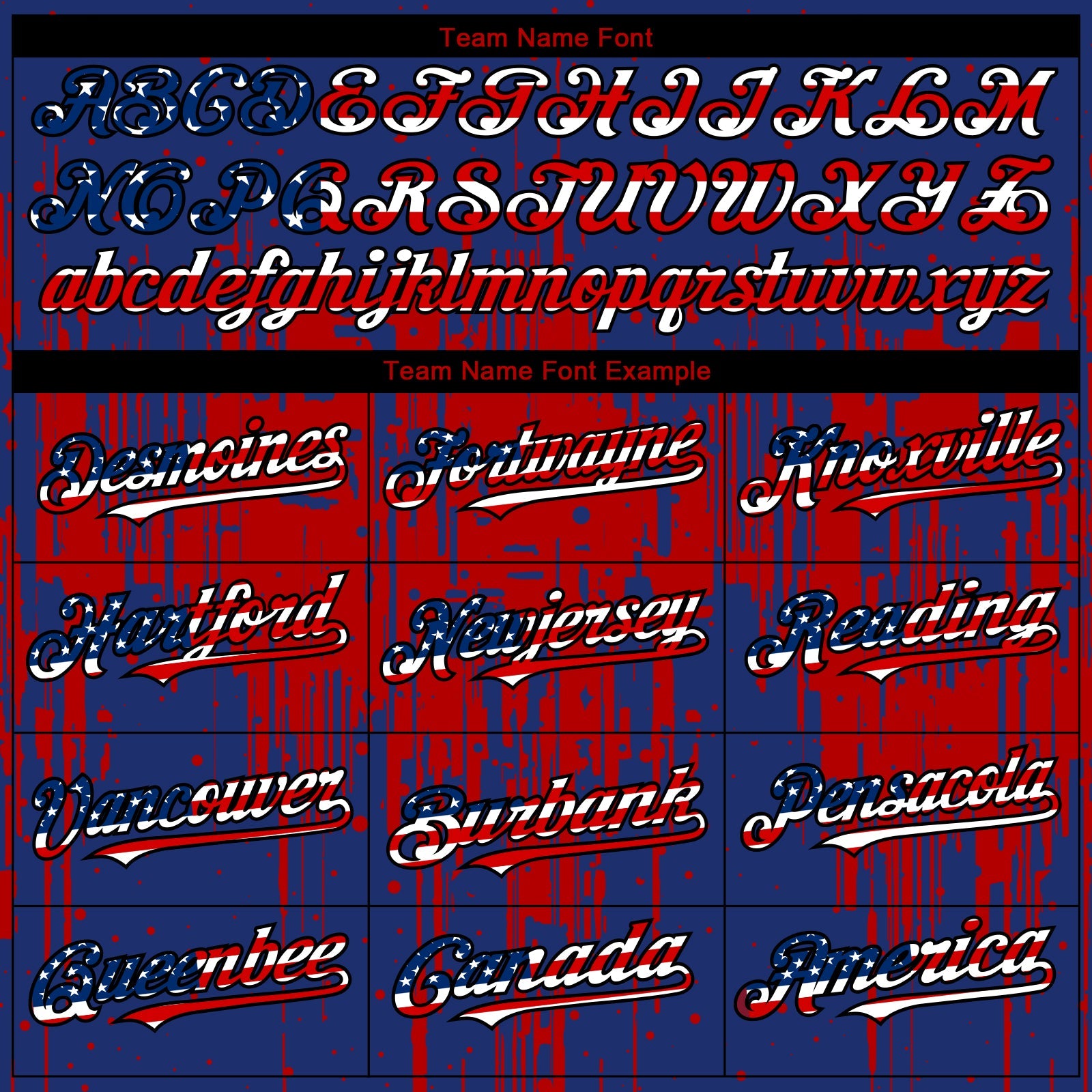 Custom Royal Vintage USA Flag Black-Red 3D Pattern Design Dripping Splatter Paint Authentic Baseball Jersey