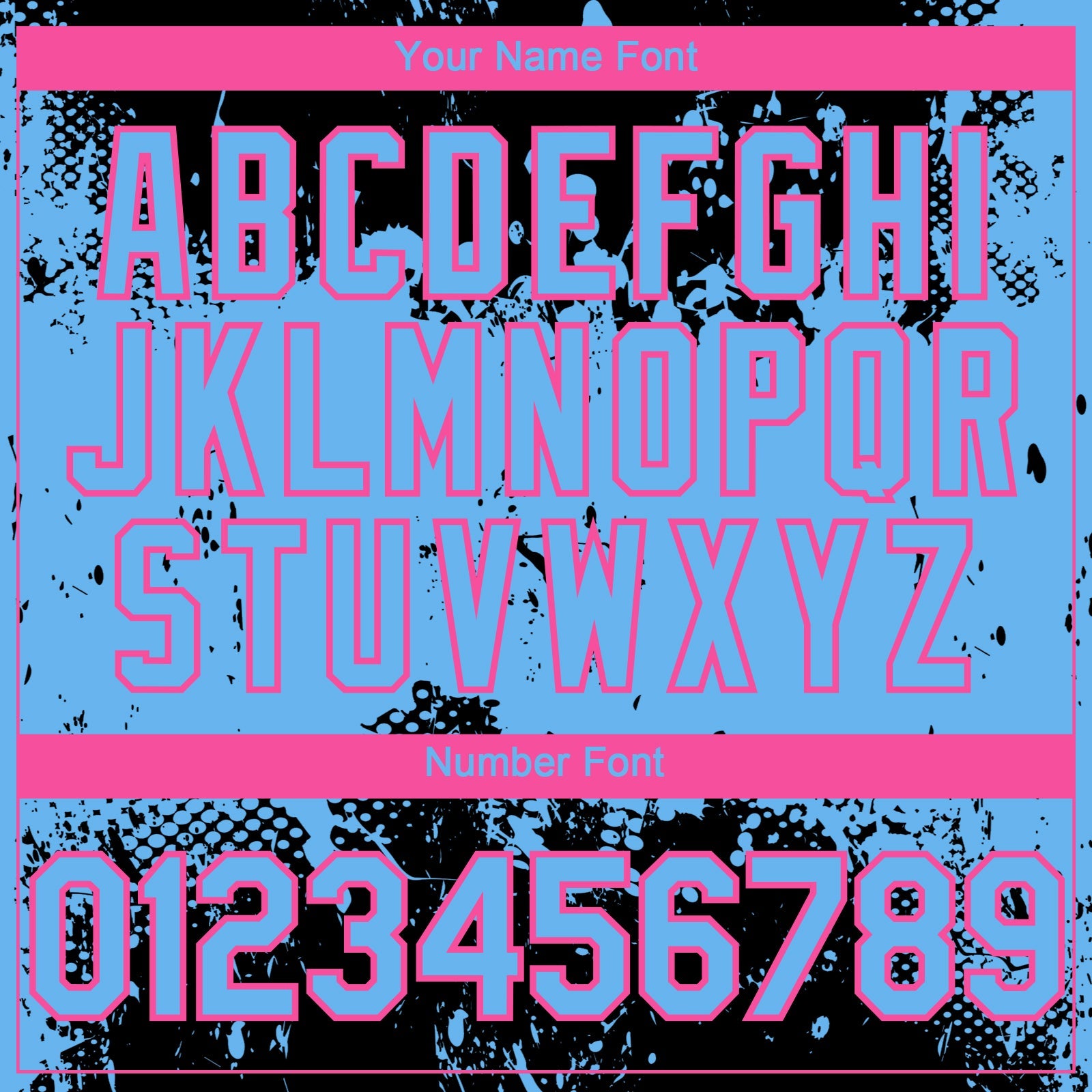 Custom Black Sky Blue-Pink 3D Pattern Design Abstract Splatter Grunge Paint Authentic Baseball Jersey