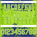 Custom Royal Neon Green-White 3D Pattern Design Abstract Splatter Grunge Paint Authentic Baseball Jersey
