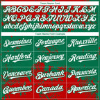 Custom Red White-Kelly Green 3D Pattern Design Abstract Splatter Grunge Paint Authentic Baseball Jersey