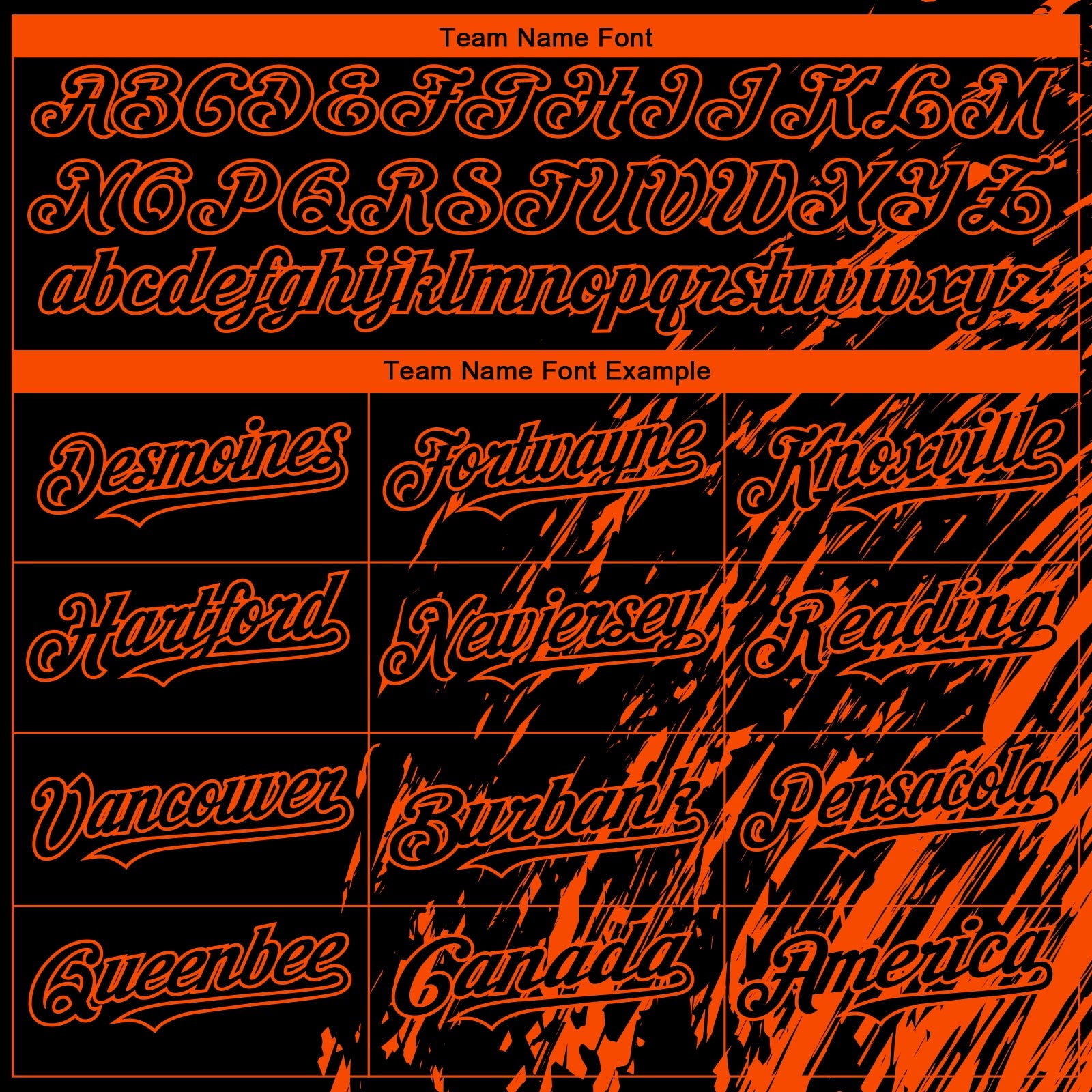 Custom Black Orange 3D Pattern Design Paint Stroke Grunge Streak Authentic Baseball Jersey