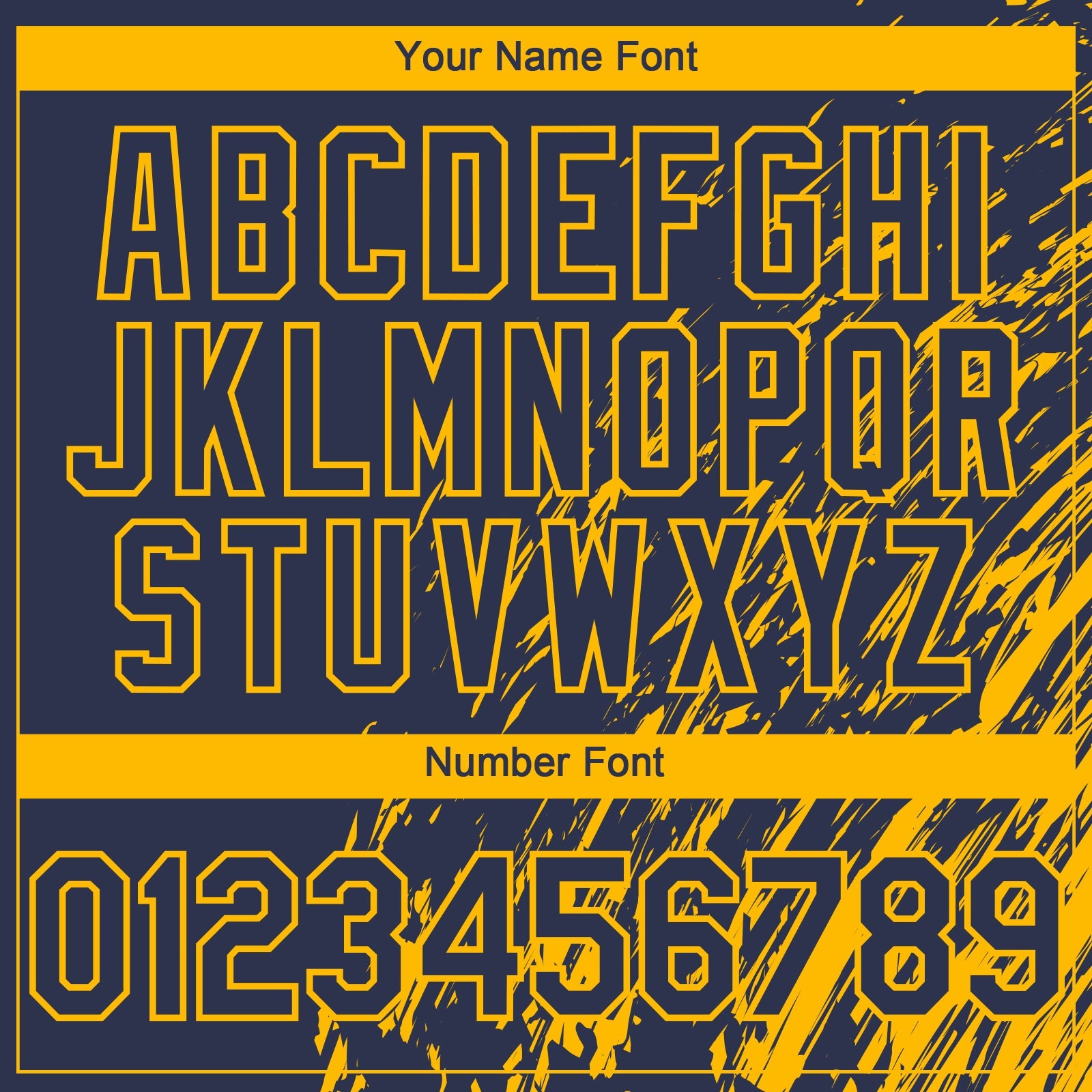 Custom Navy Gold 3D Pattern Design Paint Stroke Grunge Streak Authentic Baseball Jersey