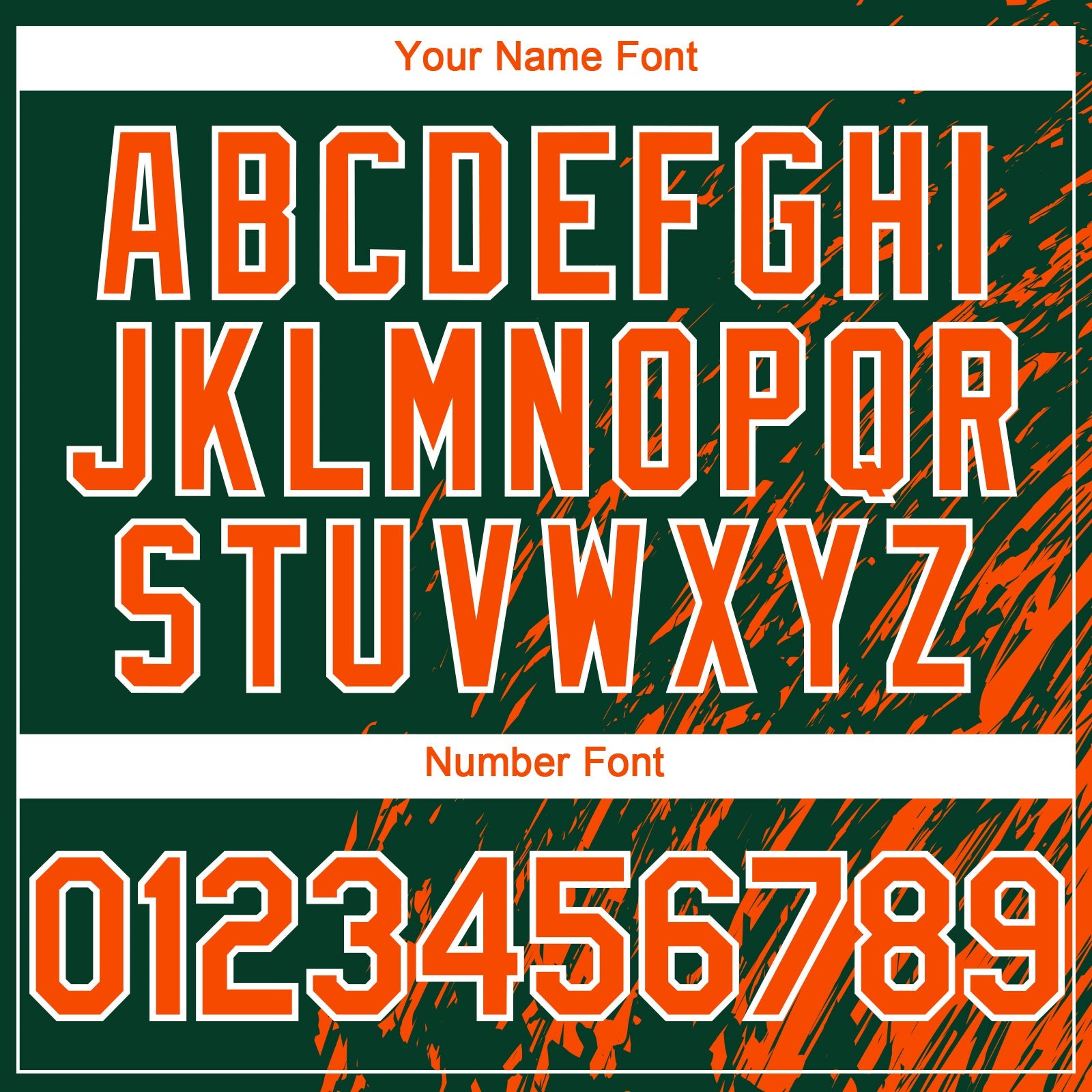 Custom Green Orange-White 3D Pattern Design Paint Stroke Grunge Streak Authentic Baseball Jersey