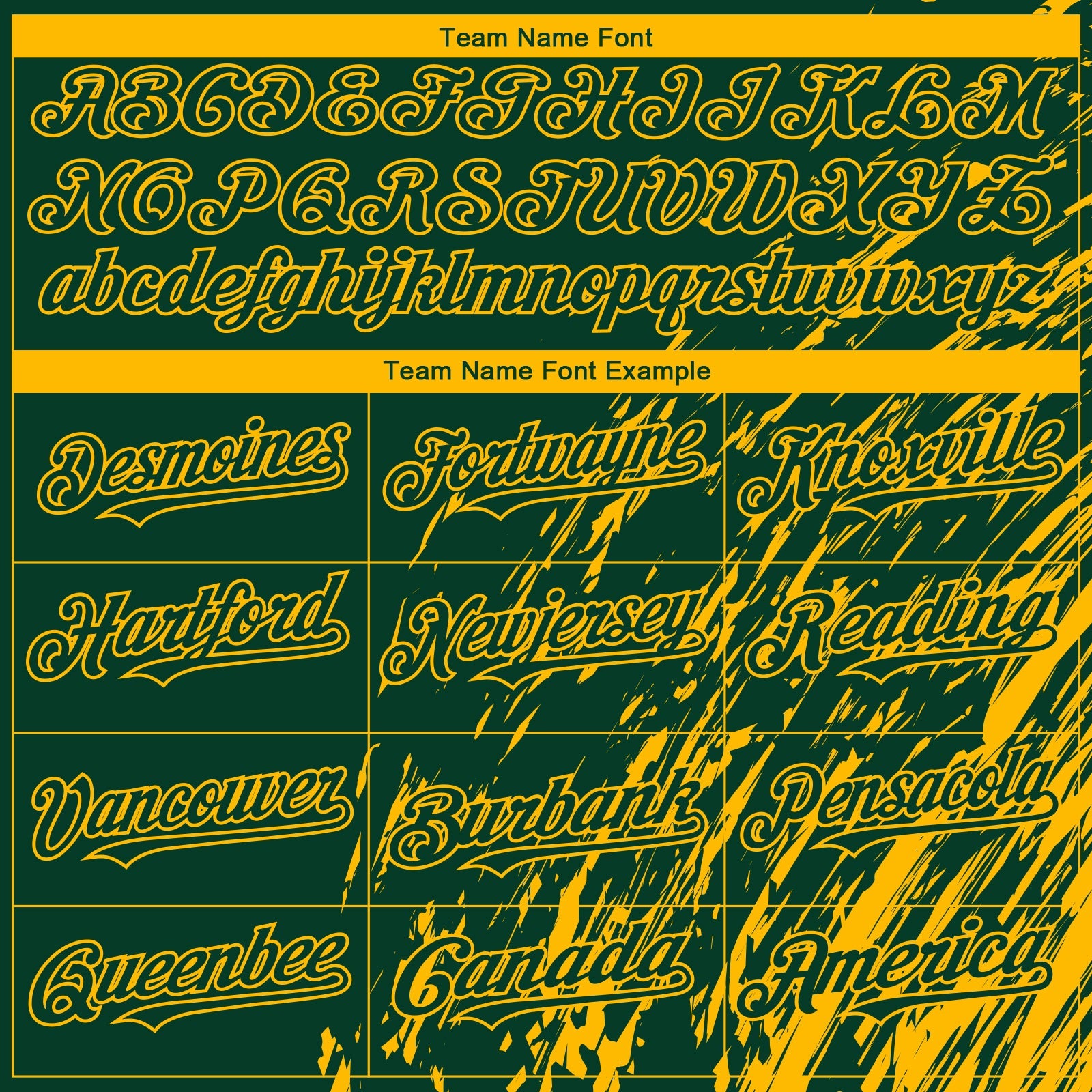 Custom Green Gold 3D Pattern Design Paint Stroke Grunge Streak Authentic Baseball Jersey