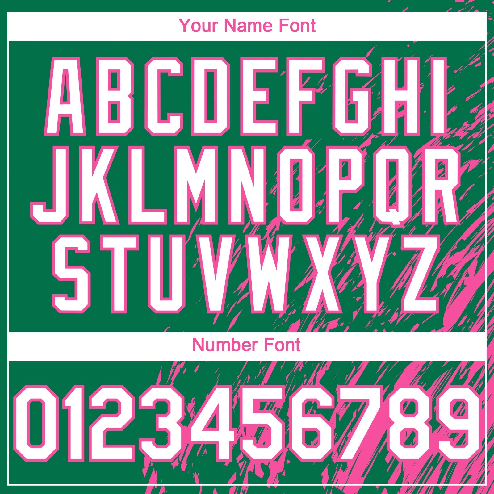 Custom Kelly Green White-Pink 3D Pattern Design Paint Stroke Grunge Streak Authentic Baseball Jersey