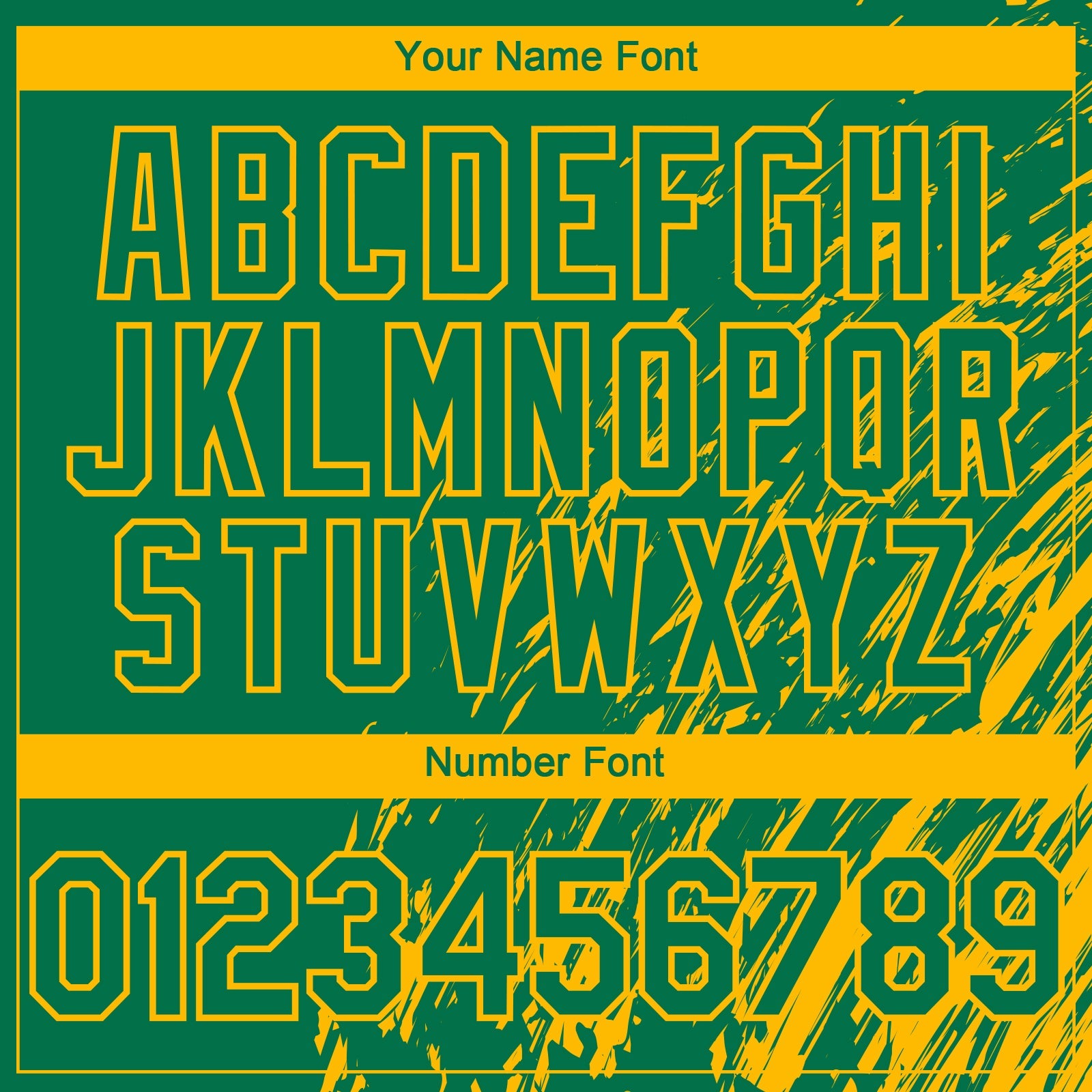 Custom Kelly Green Gold 3D Pattern Design Paint Stroke Grunge Streak Authentic Baseball Jersey