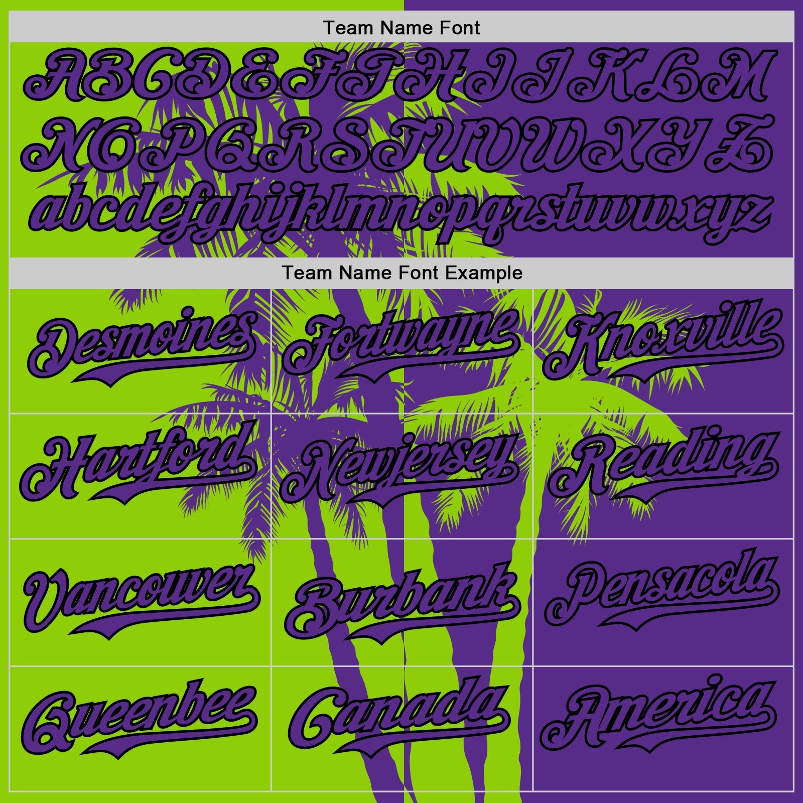 Custom Purple Neon Green-Black 3D Pattern Design Hawaii Palm Trees Tropical Coconut Authentic Baseball Jersey