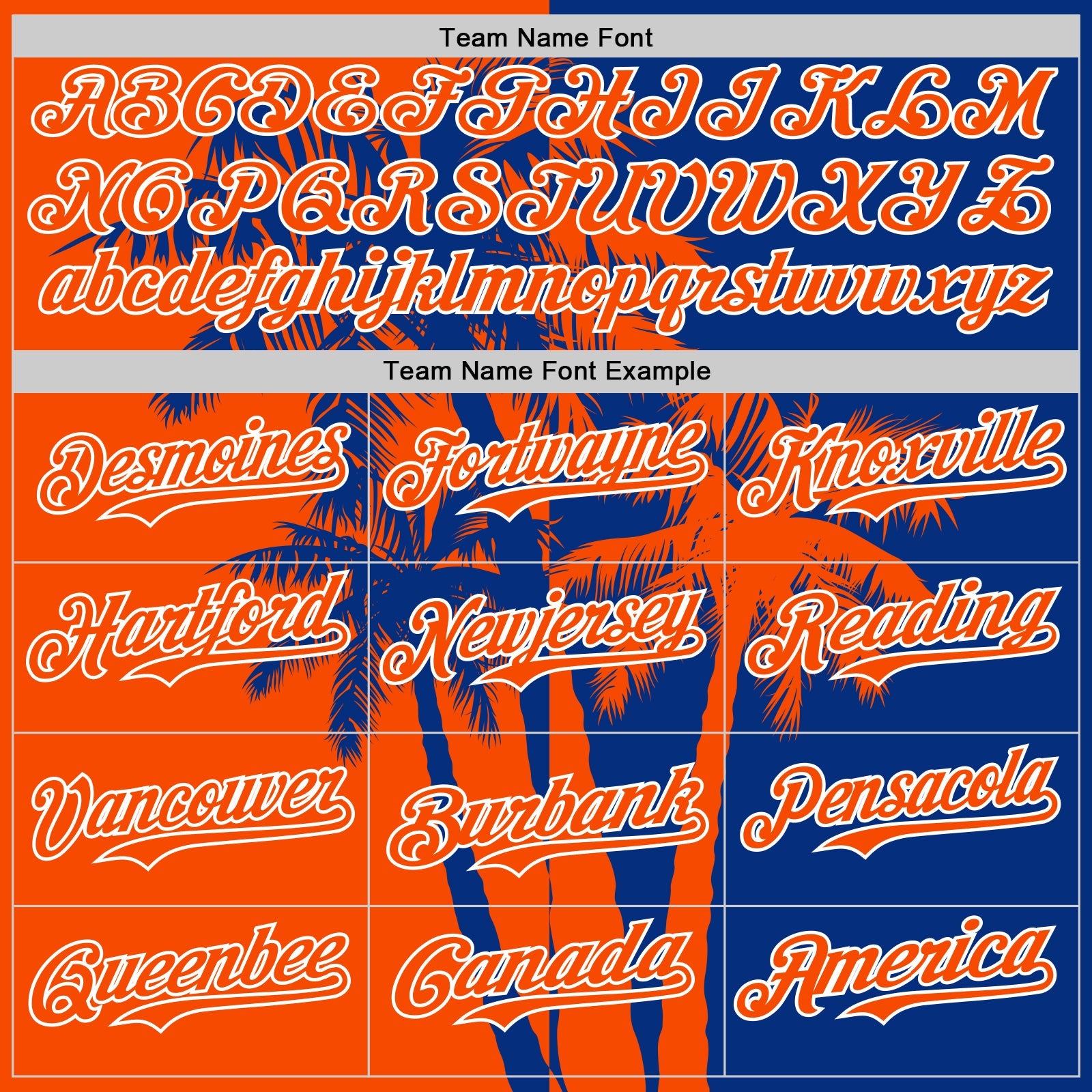 Custom Royal Orange-White 3D Pattern Design Hawaii Palm Trees Tropical Coconut Authentic Baseball Jersey