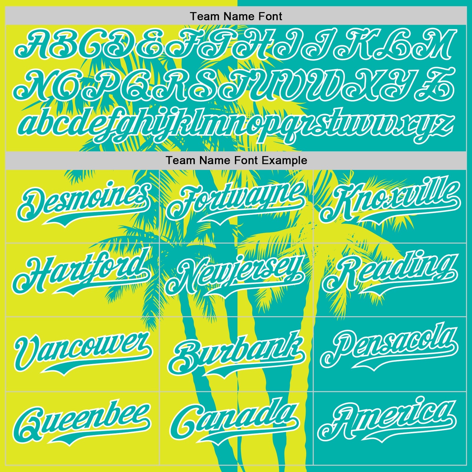 Custom Aqua Neon Yellow-White 3D Pattern Design Hawaii Palm Trees Tropical Coconut Authentic Baseball Jersey