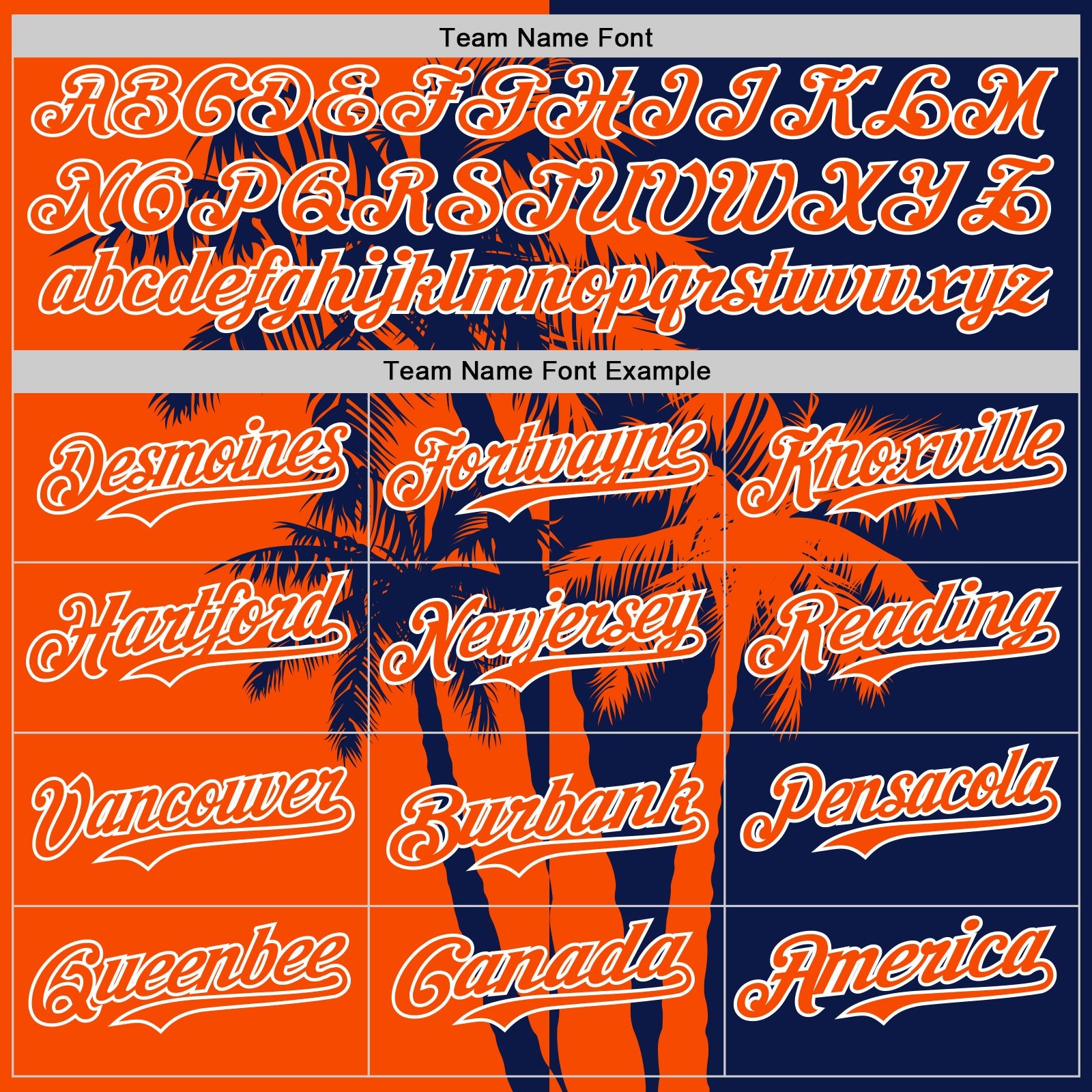 Custom Navy Orange-White 3D Pattern Design Hawaii Palm Trees Tropical Coconut Authentic Baseball Jersey