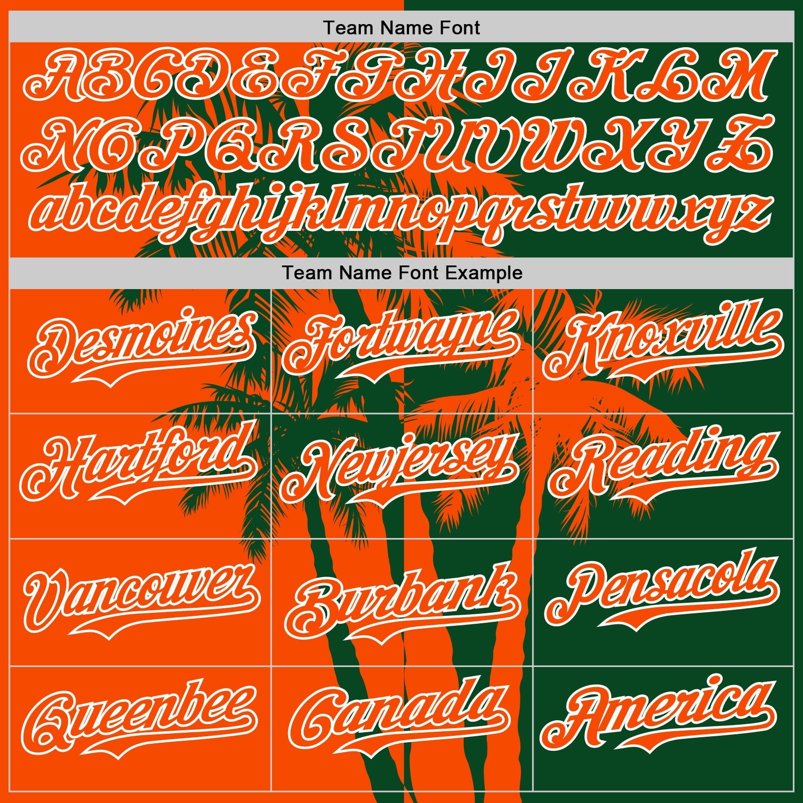 Custom Green Orange-White 3D Pattern Design Hawaii Palm Trees Tropical Coconut Authentic Baseball Jersey