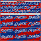 Custom Red Royal-White 3D Pattern Design Paint Splash Stripe Authentic Baseball Jersey