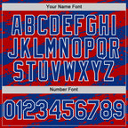 Custom Red Royal-White 3D Pattern Design Paint Splash Stripe Authentic Baseball Jersey