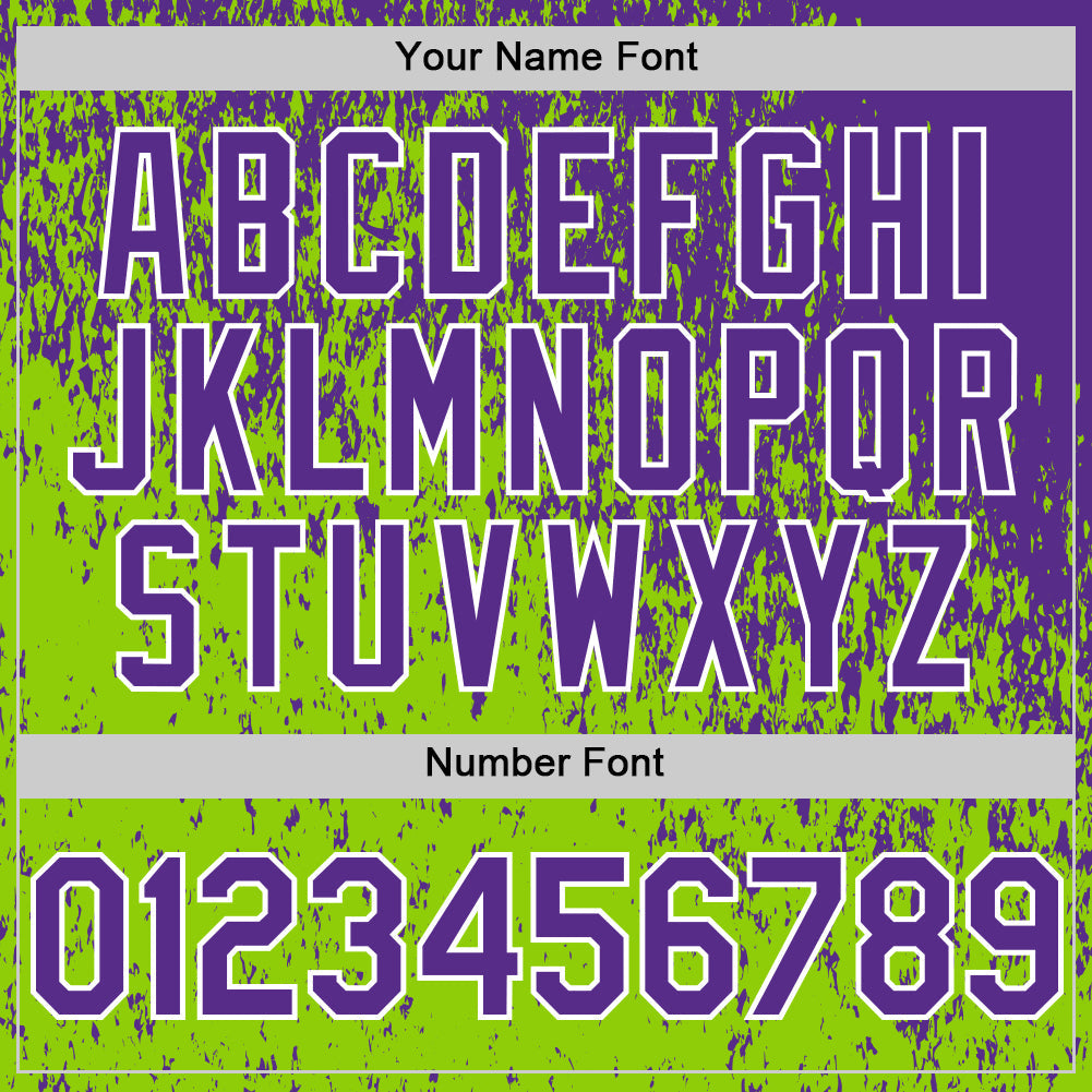Custom Purple Neon Green-White 3D Pattern Design Abstract Fragment Splatter Authentic Baseball Jersey