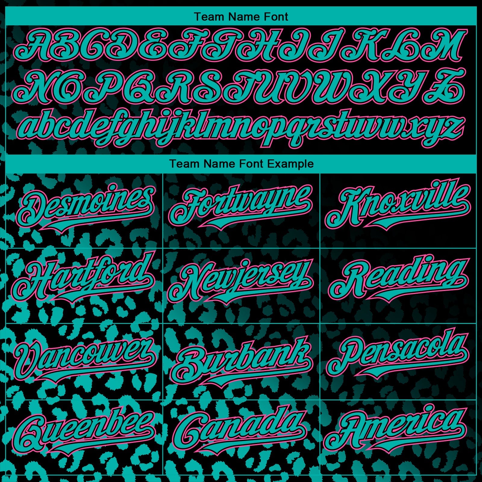 Custom Black Pink-Aqua 3D Pattern Design Leopard Print Fade Fashion Authentic Baseball Jersey