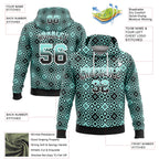 Custom Stitched Ice Blue Black-White 3D Pattern Design Geometric Gradient Square Shapes Sports Pullover Sweatshirt Hoodie