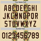 Custom Cream Brown 3D Tropical Hawaii Jungle Plant And Leopard Authentic Baseball Jersey